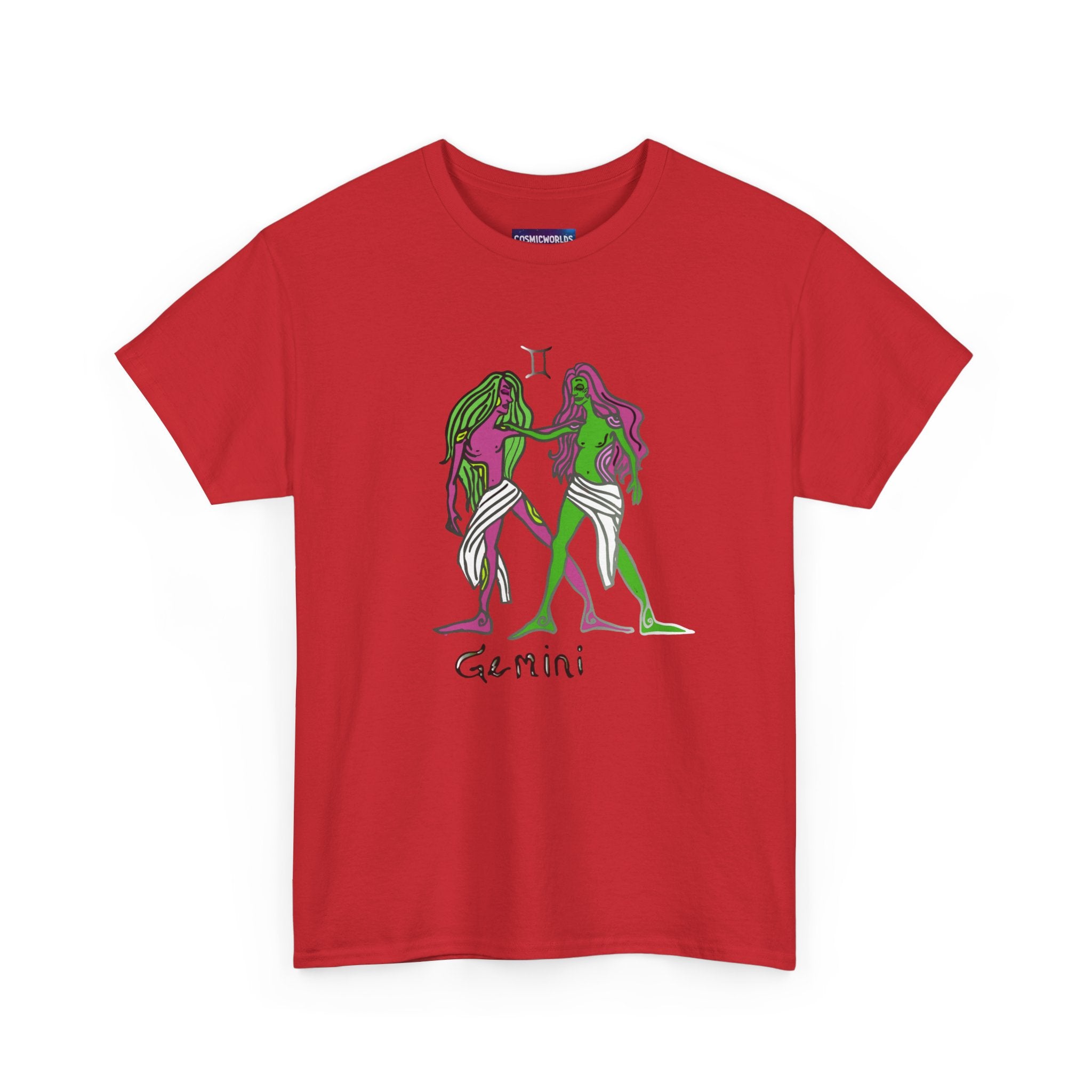 Gemini Zodiac T‑Shirt — Hand‑Drawn Twins Astrological Tee
