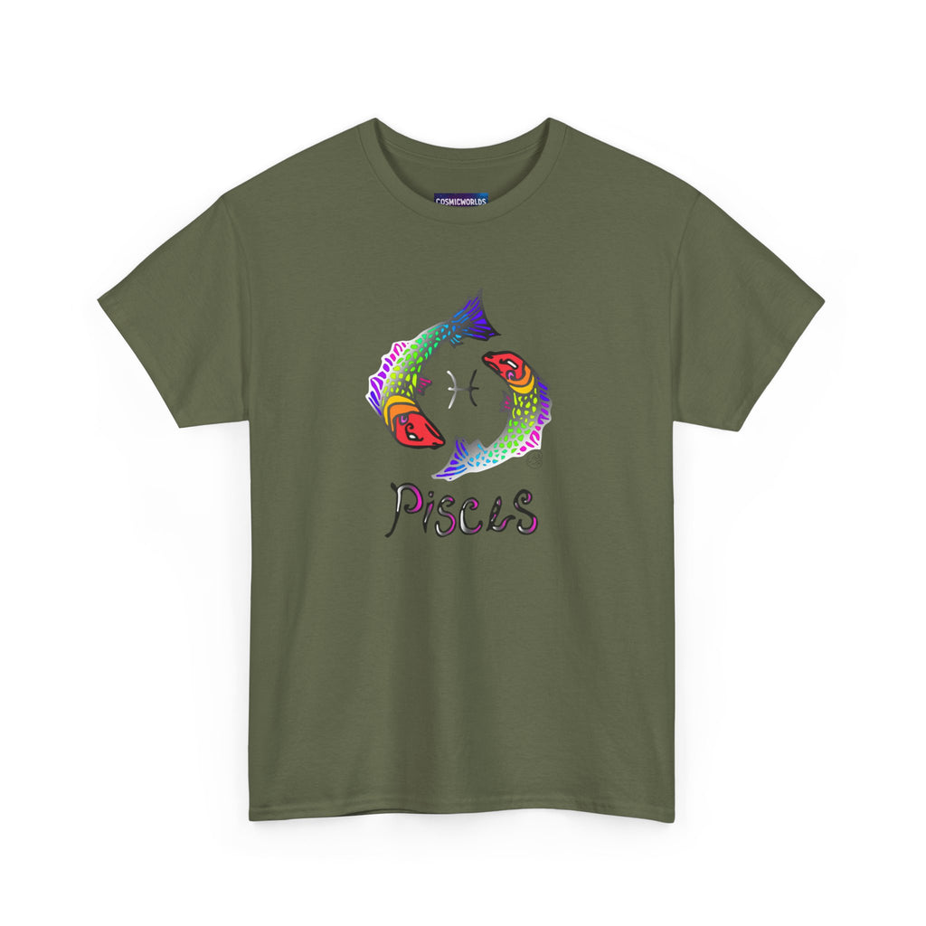 Pisces Zodiac T-Shirt — Colorful Fish Astrology Tee