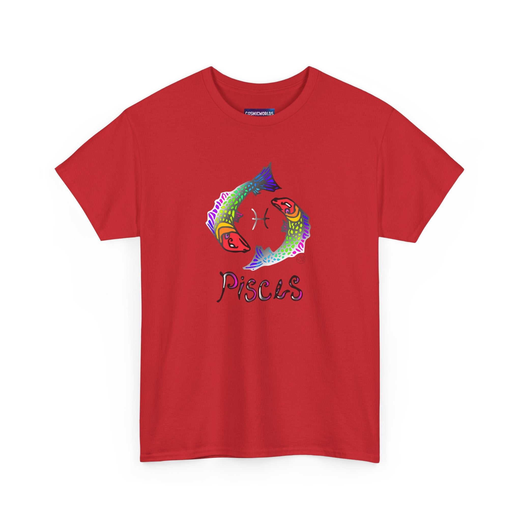 Pisces Zodiac T-Shirt — Colorful Fish Astrology Tee