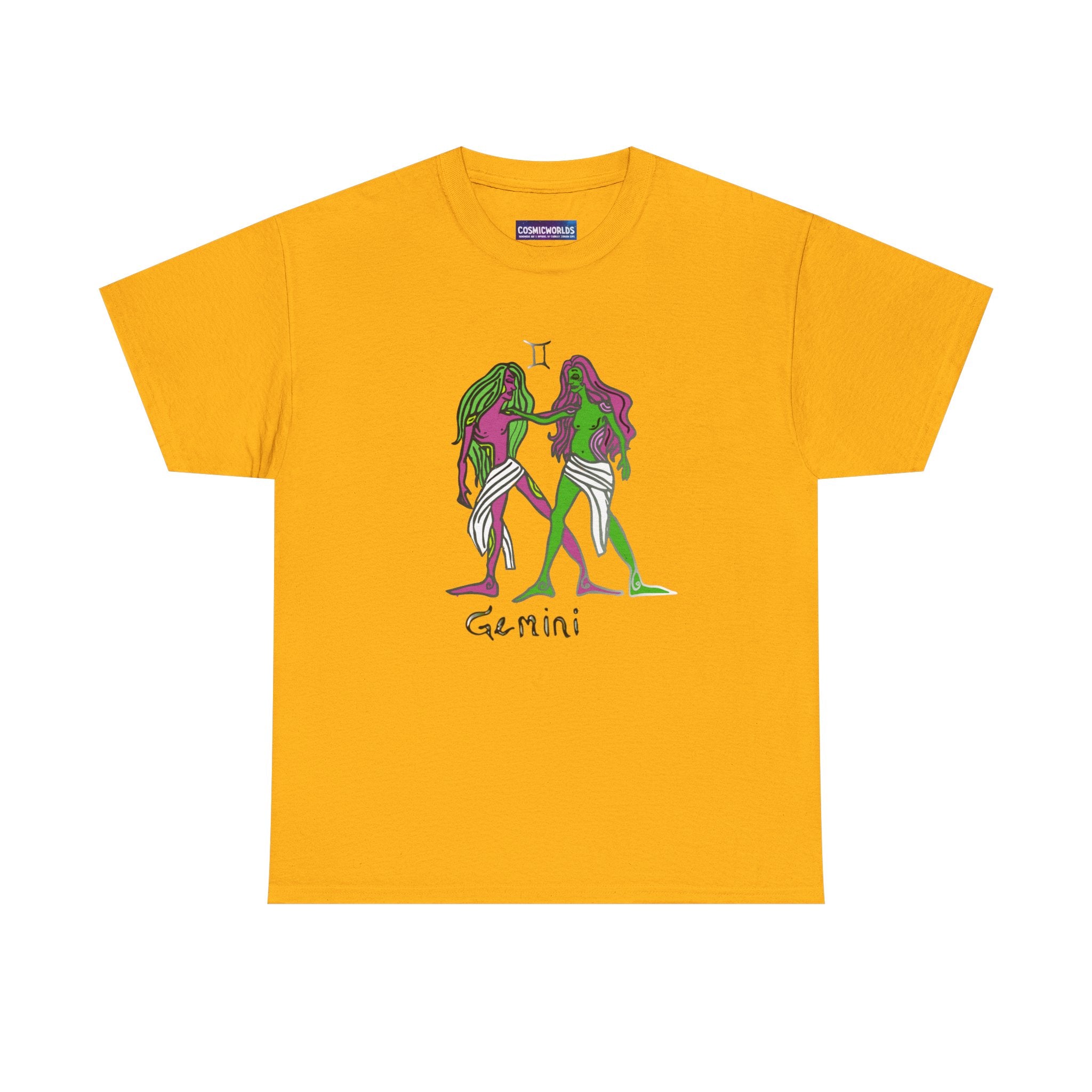Gemini Zodiac T‑Shirt — Hand‑Drawn Twins Astrological Tee