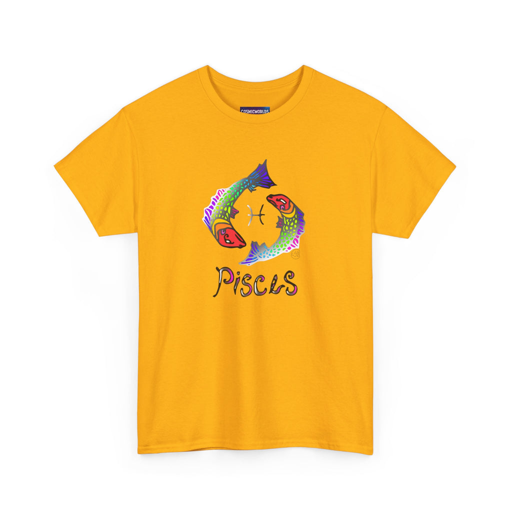 Pisces Zodiac T-Shirt — Colorful Fish Astrology Tee