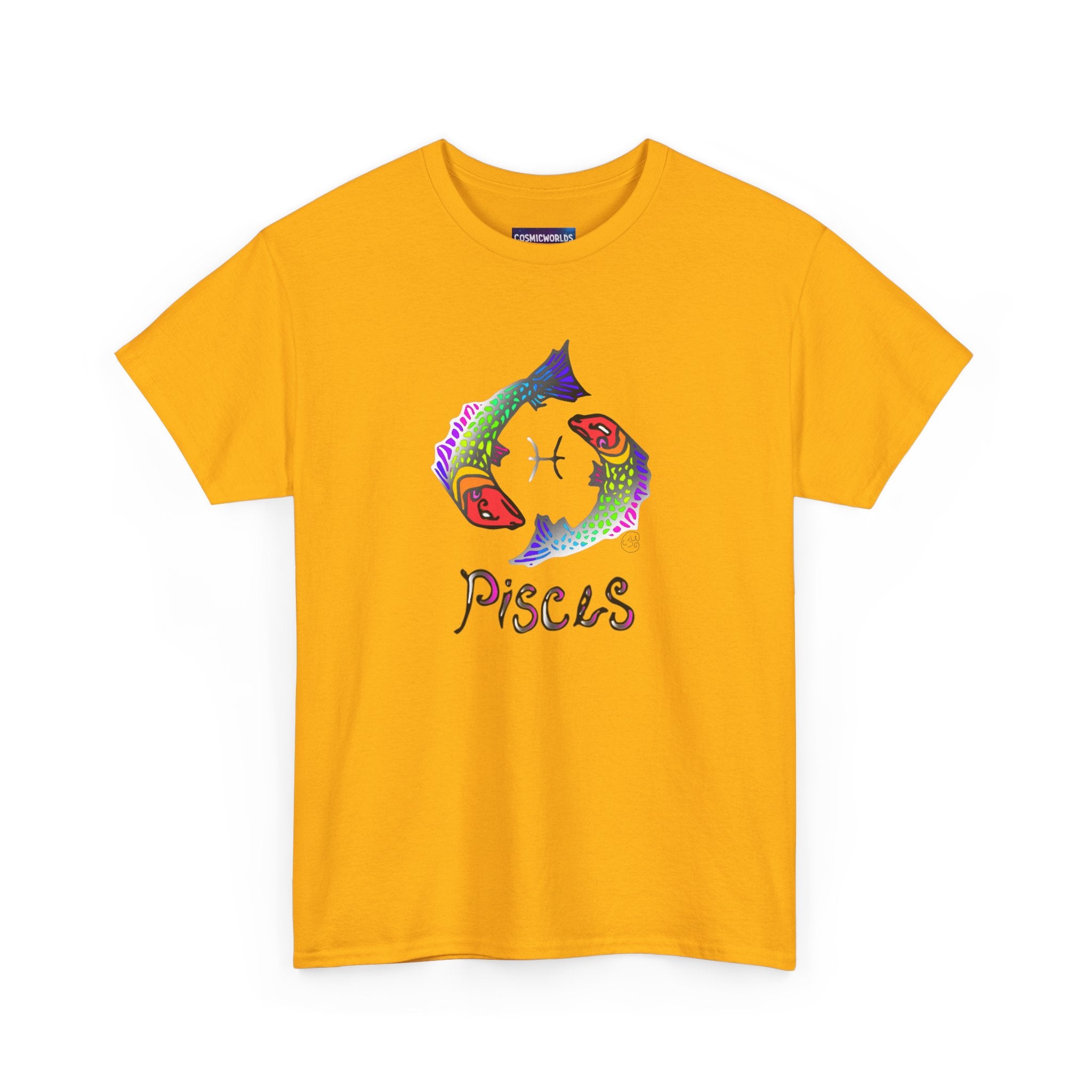 Pisces Zodiac T-Shirt — Colorful Fish Astrology Tee