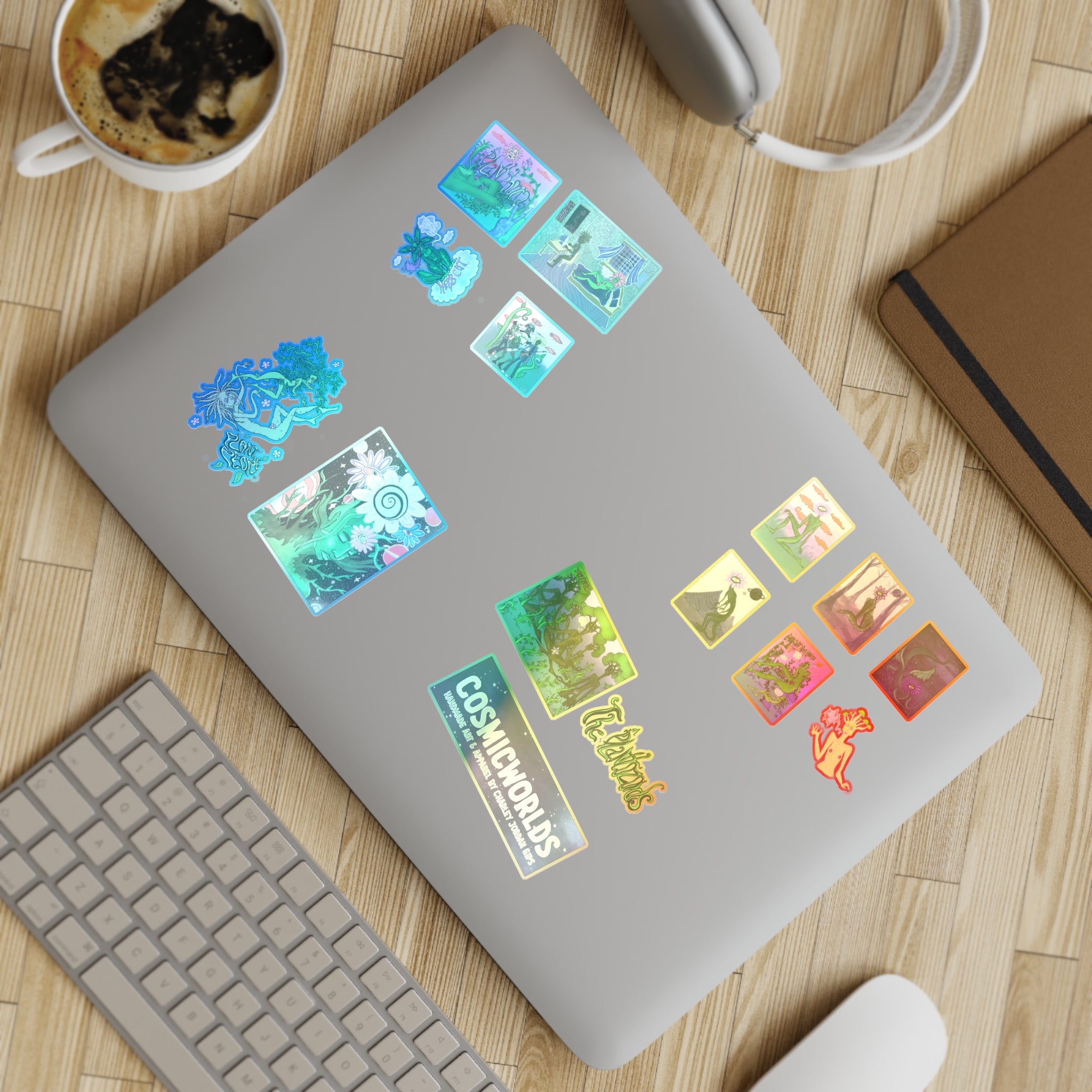 The Plantozoids Sticker Sheet—Holographic Cosmic Worlds Sticker Sheet Bundle (5pcs)
