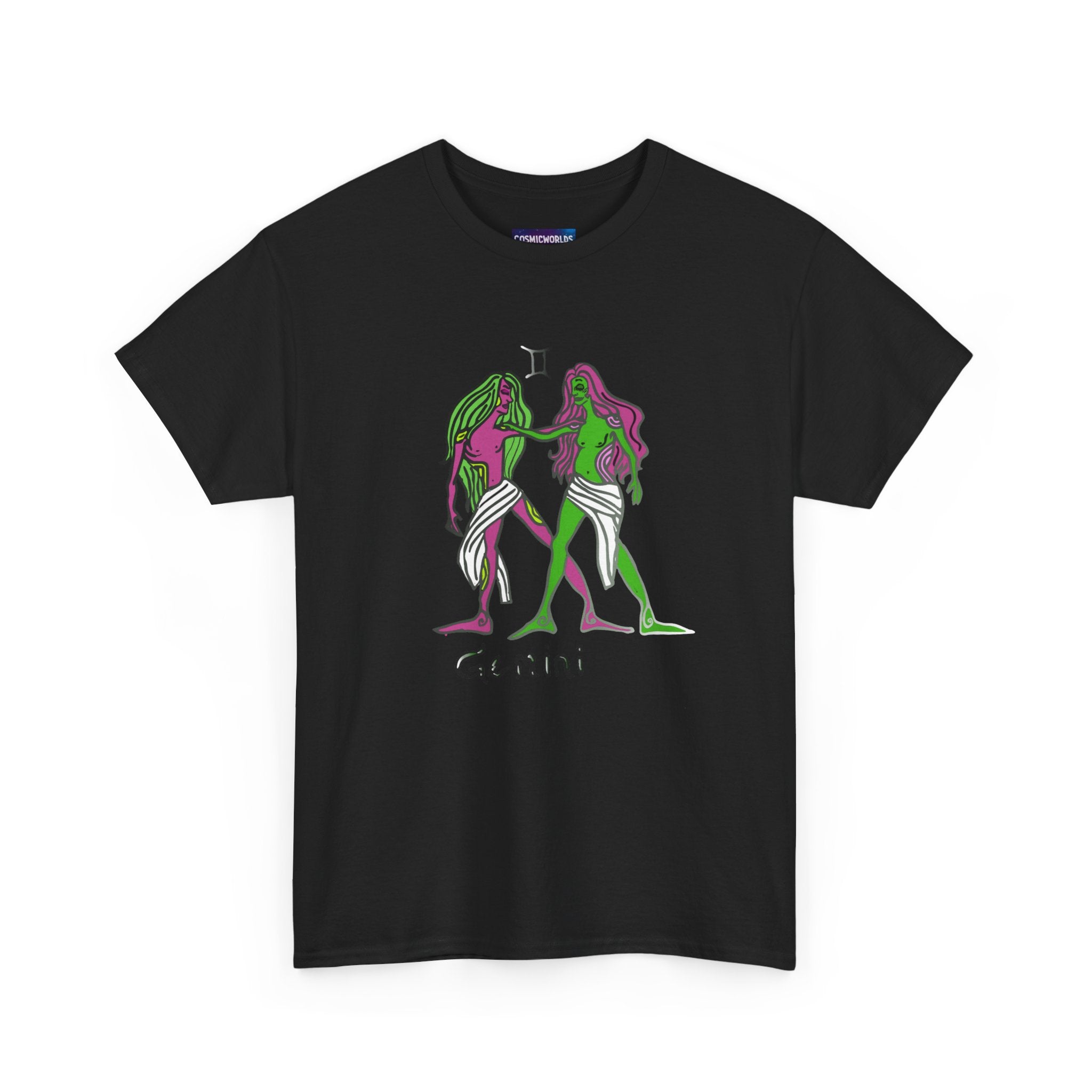 Gemini Zodiac T‑Shirt — Hand‑Drawn Twins Astrological Tee