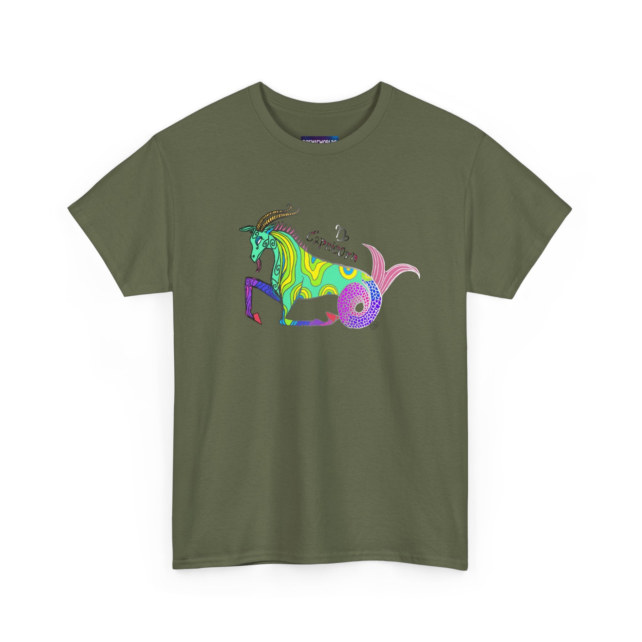 Capricorn Mythical Goat Tee — Colorful Zodiac Shirt