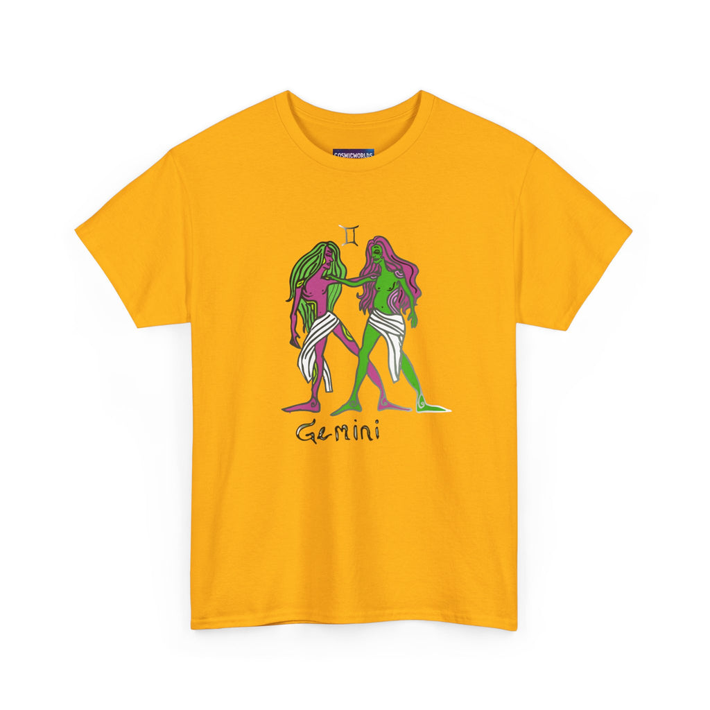 Gemini Zodiac T‑Shirt — Hand‑Drawn Twins Astrological Tee