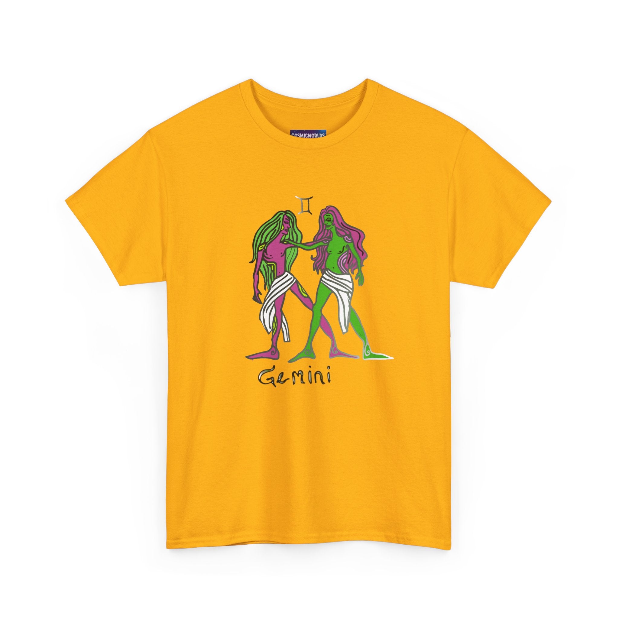 Gemini Zodiac T‑Shirt — Hand‑Drawn Twins Astrological Tee