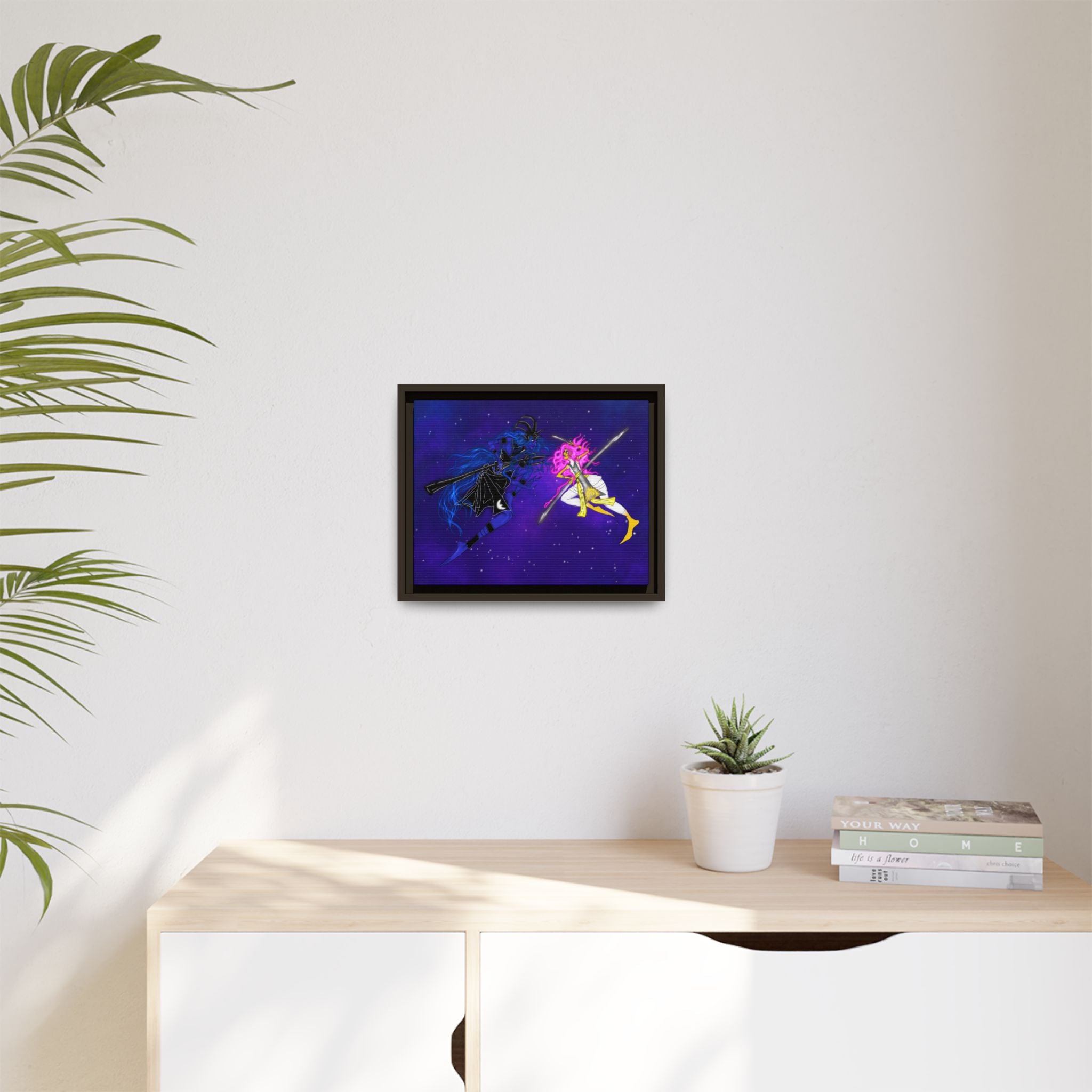Framed Matte Canvas — Cosmic Duel Sailor Warriors Wall Art