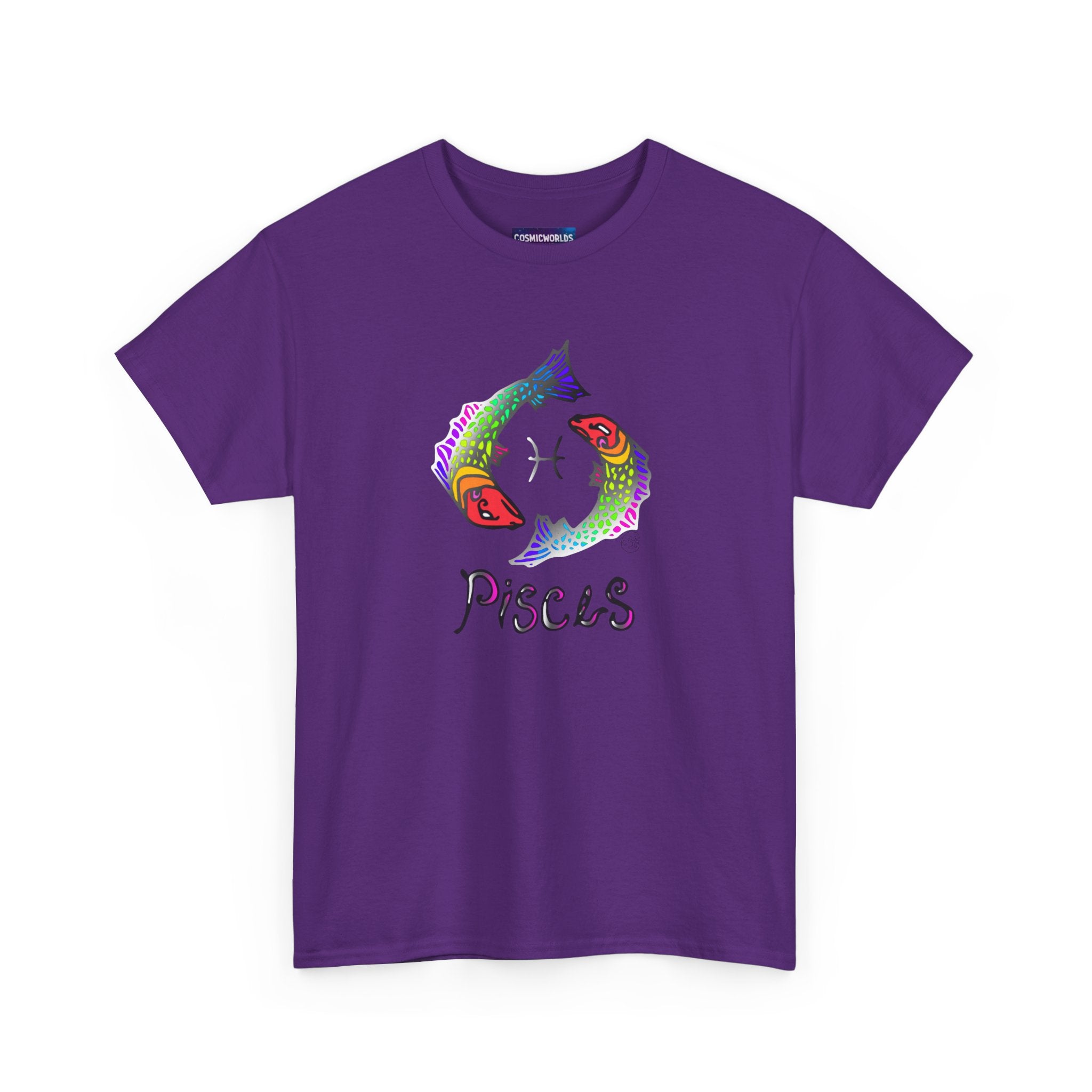Pisces Zodiac T-Shirt — Colorful Fish Astrology Tee