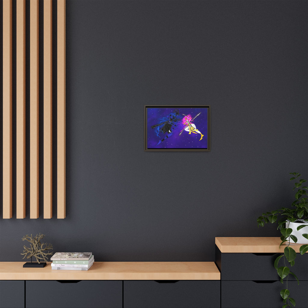 Framed Matte Canvas — Cosmic Duel Sailor Warriors Wall Art