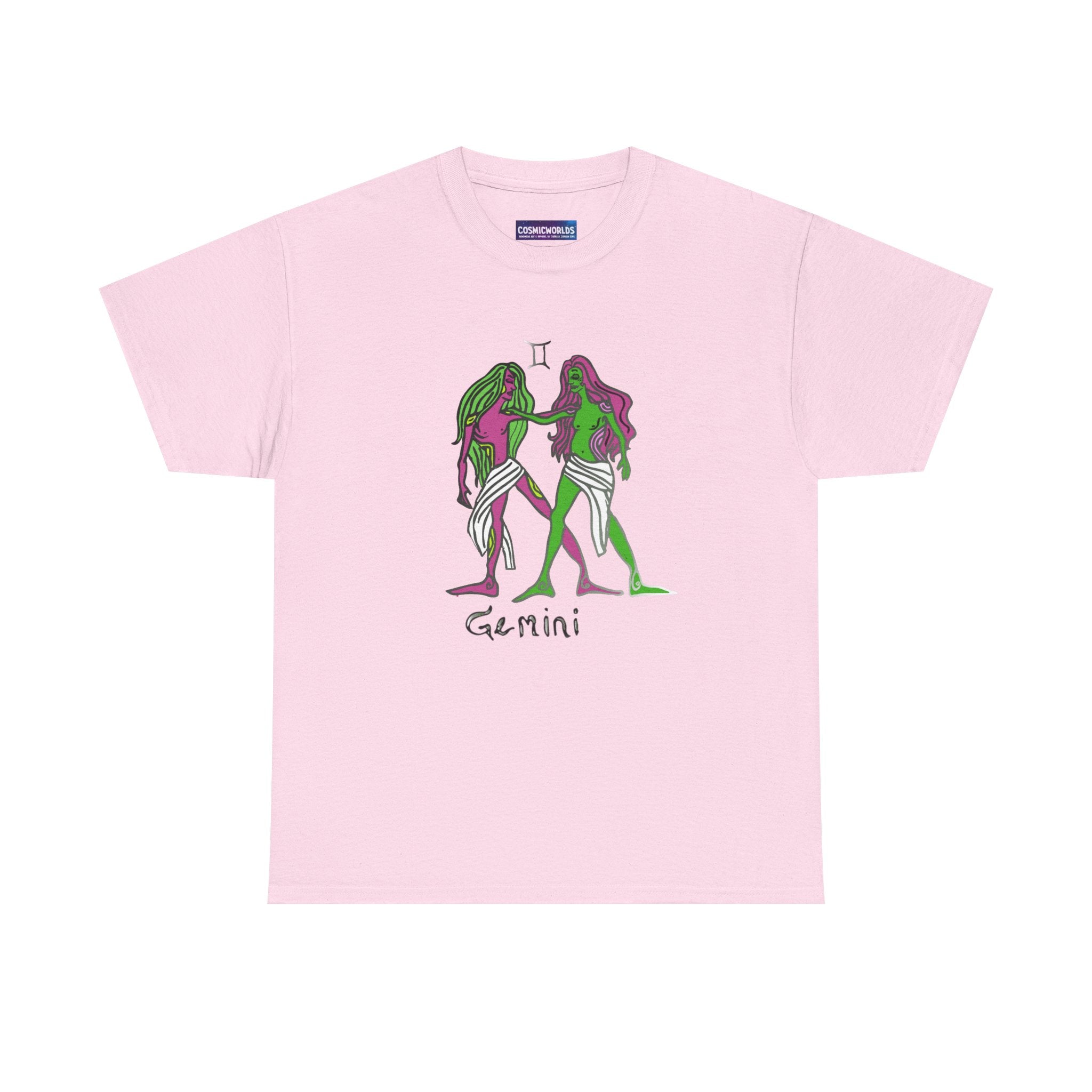 Gemini Zodiac T‑Shirt — Hand‑Drawn Twins Astrological Tee