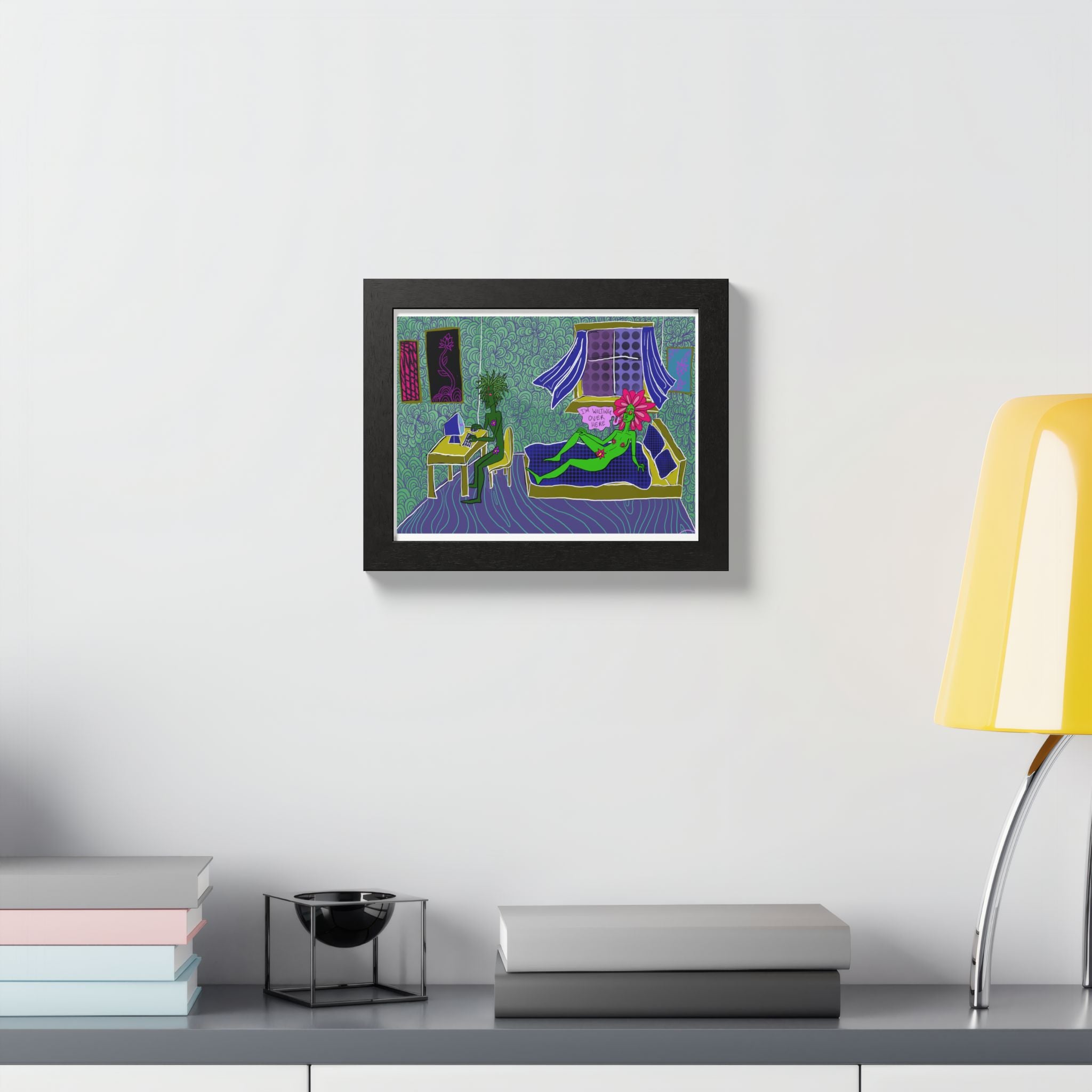 Surreal Floral Bedroom Art Print — Framed Poster