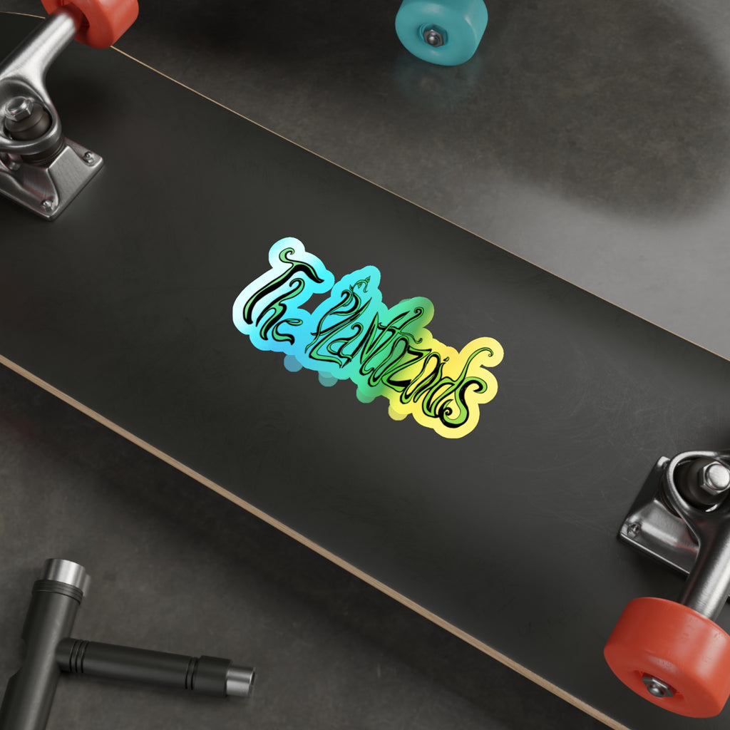 Holographic Die-Cut Sticker — "The Plantozoids" Iridescent Logo Sticker for Skateboards, Laptops & Water Bottles