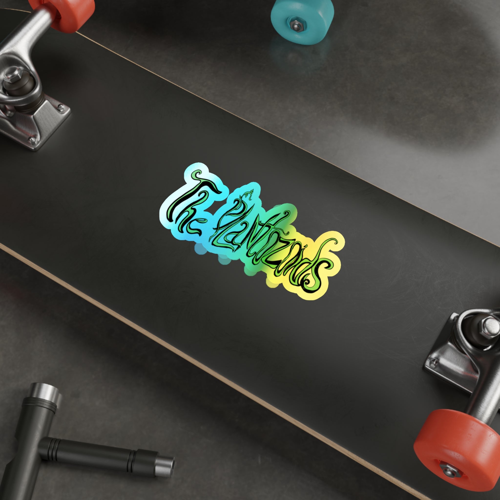 Holographic Die-Cut Sticker — "The Plantozoids" Iridescent Logo Sticker for Skateboards, Laptops & Water Bottles