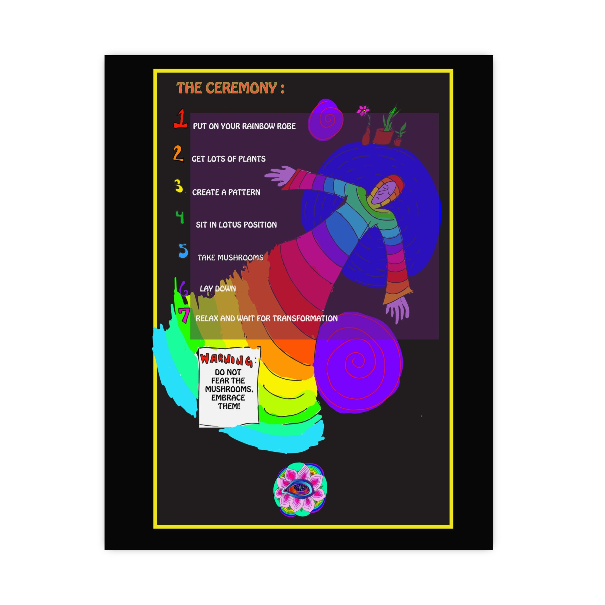 Psychedelic Ceremony Poster — Matte Vertical & Horizontal Art Print