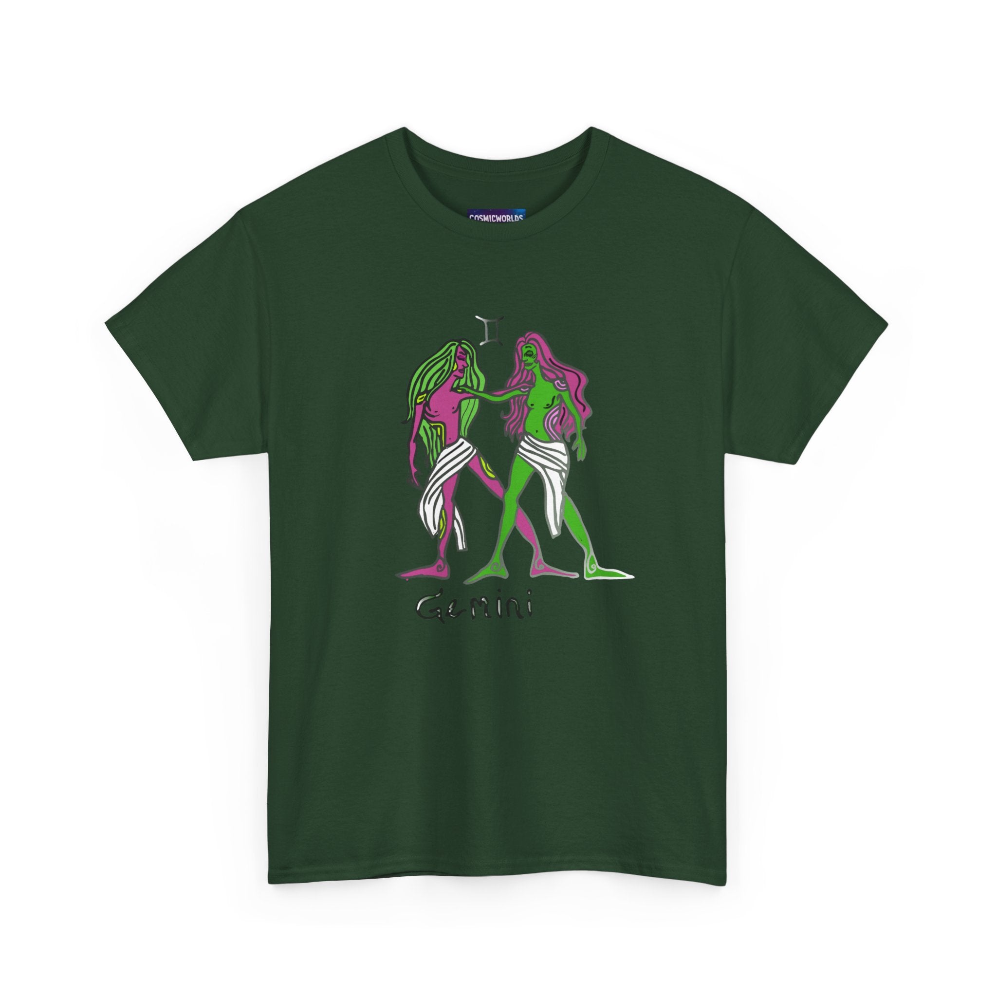 Gemini Zodiac T‑Shirt — Hand‑Drawn Twins Astrological Tee