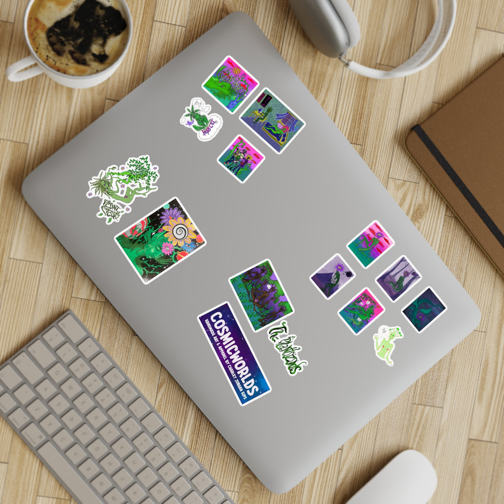 The Plantozoids Sticker Sheet—Holographic Cosmic Worlds Sticker Sheet Bundle (5pcs)