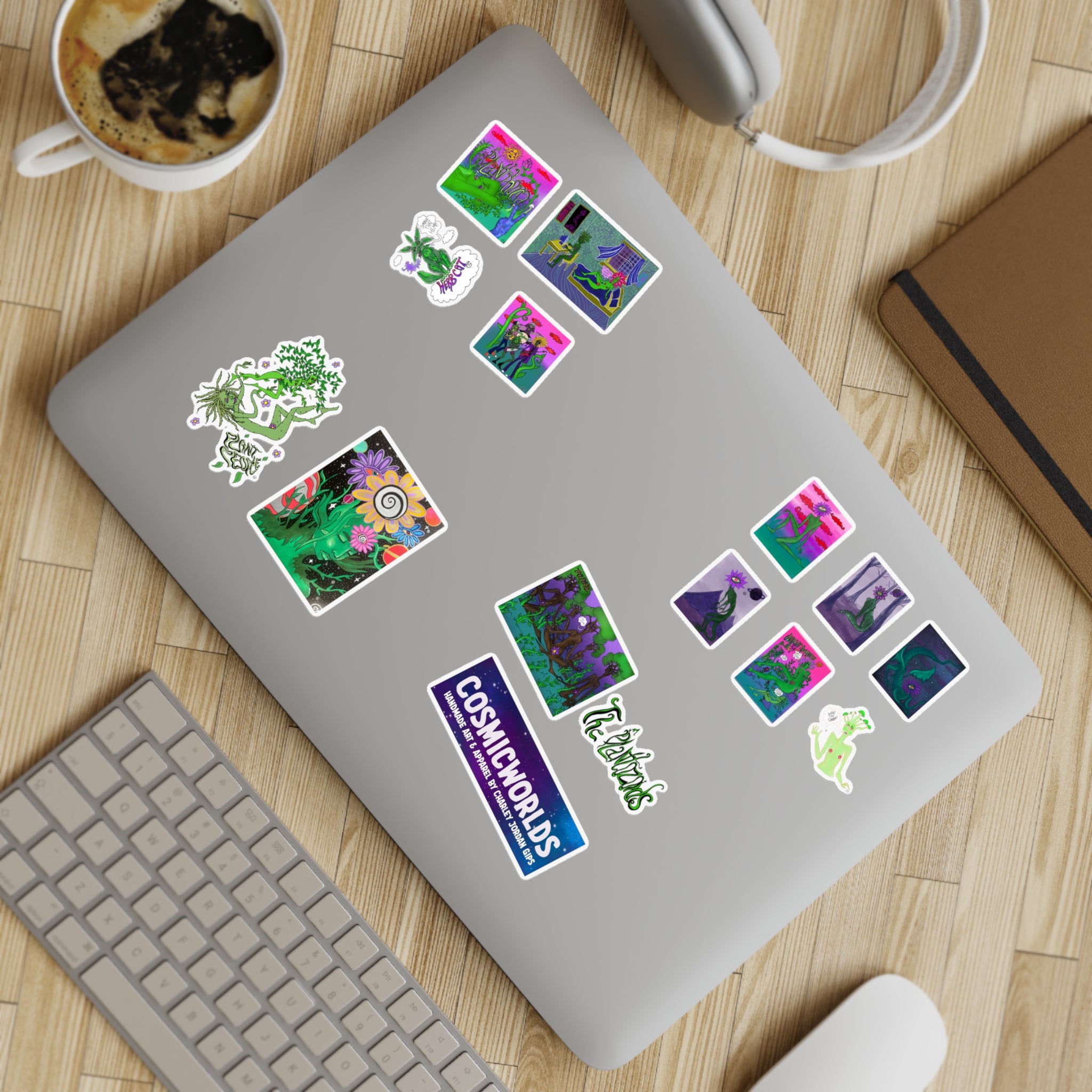 The Plantozoids Sticker Sheet—Holographic Cosmic Worlds Sticker Sheet Bundle (5pcs)