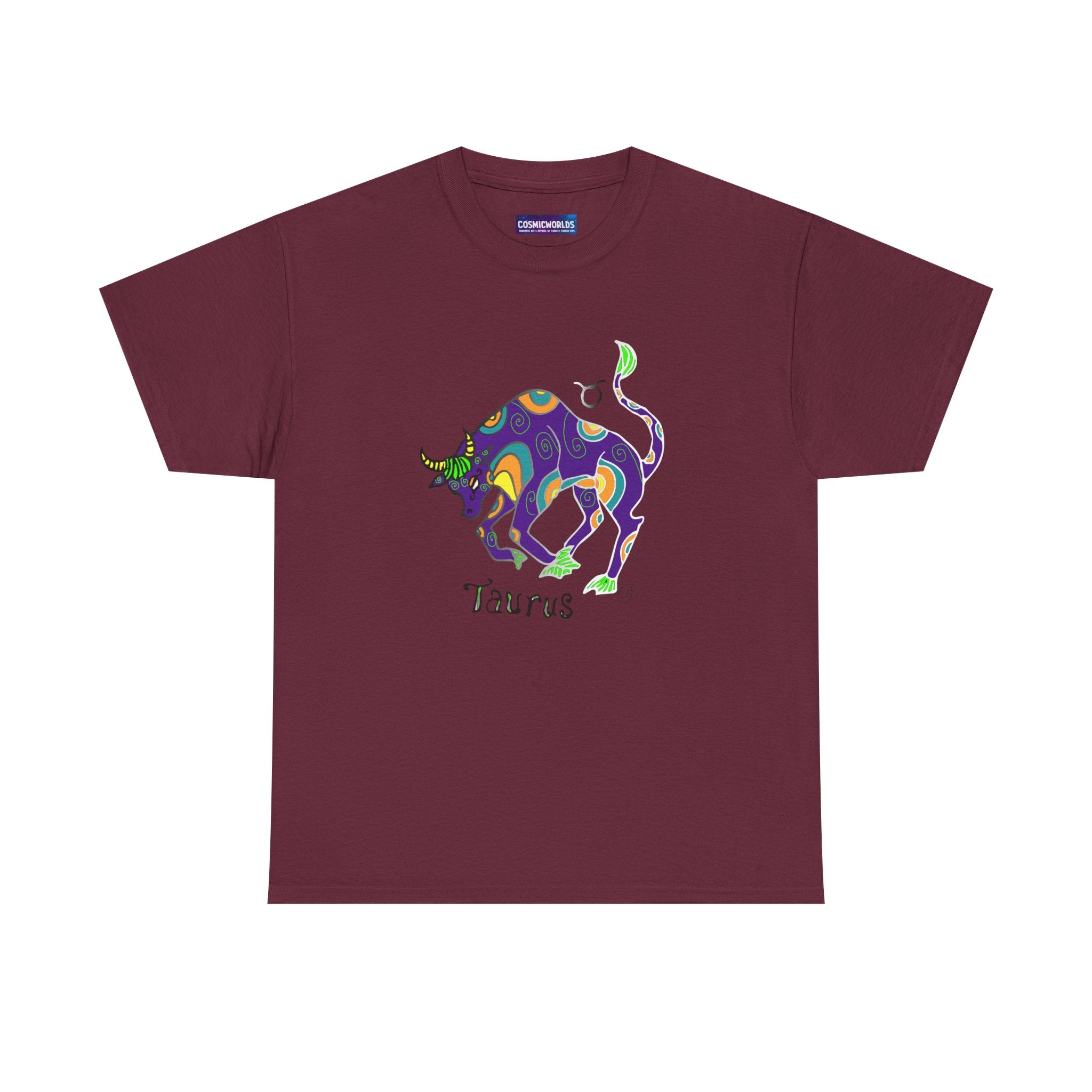 Taurus Bull Zodiac T-Shirt — Colorful Astrological Tee for Taurus Birthday Gifts