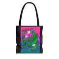 Psychedelic Garden Tote Bag — Colorful Alien Floral Art AOP