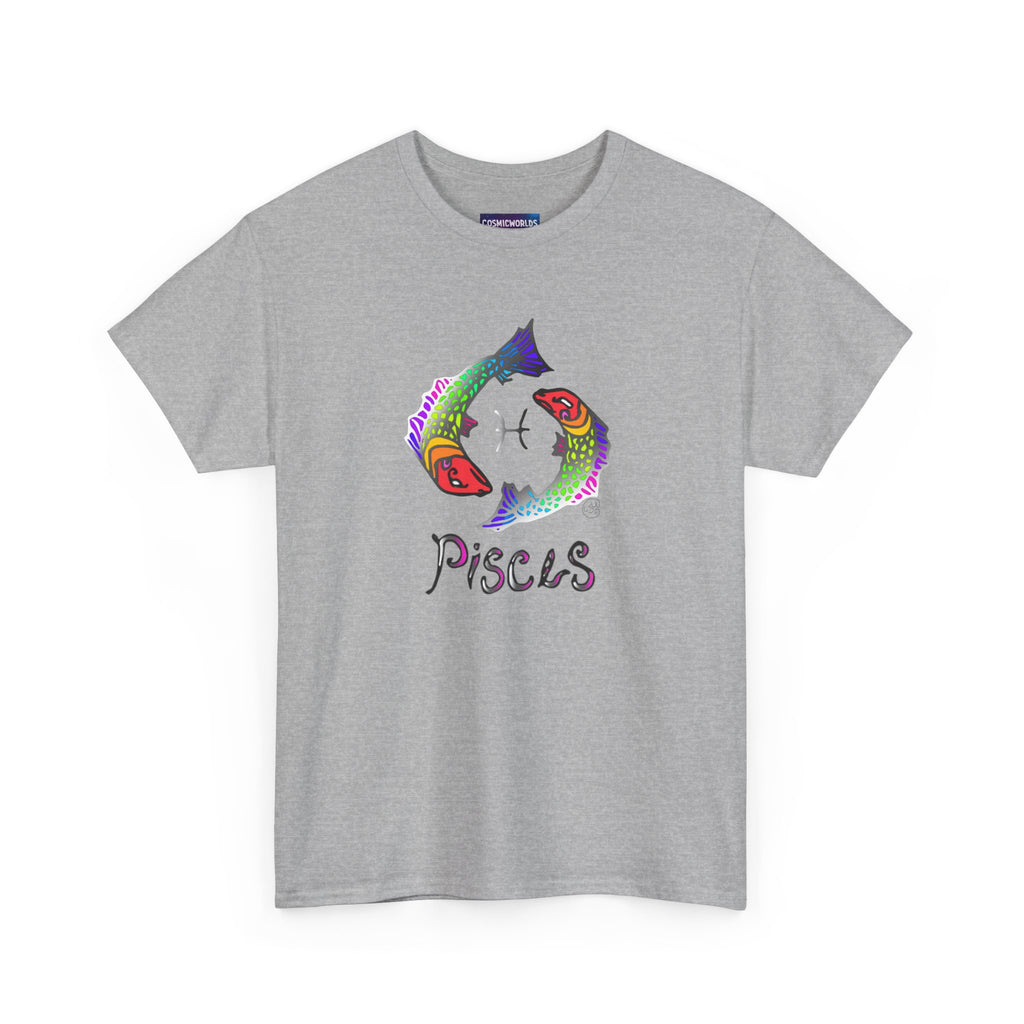 Pisces Zodiac T-Shirt — Colorful Fish Astrology Tee