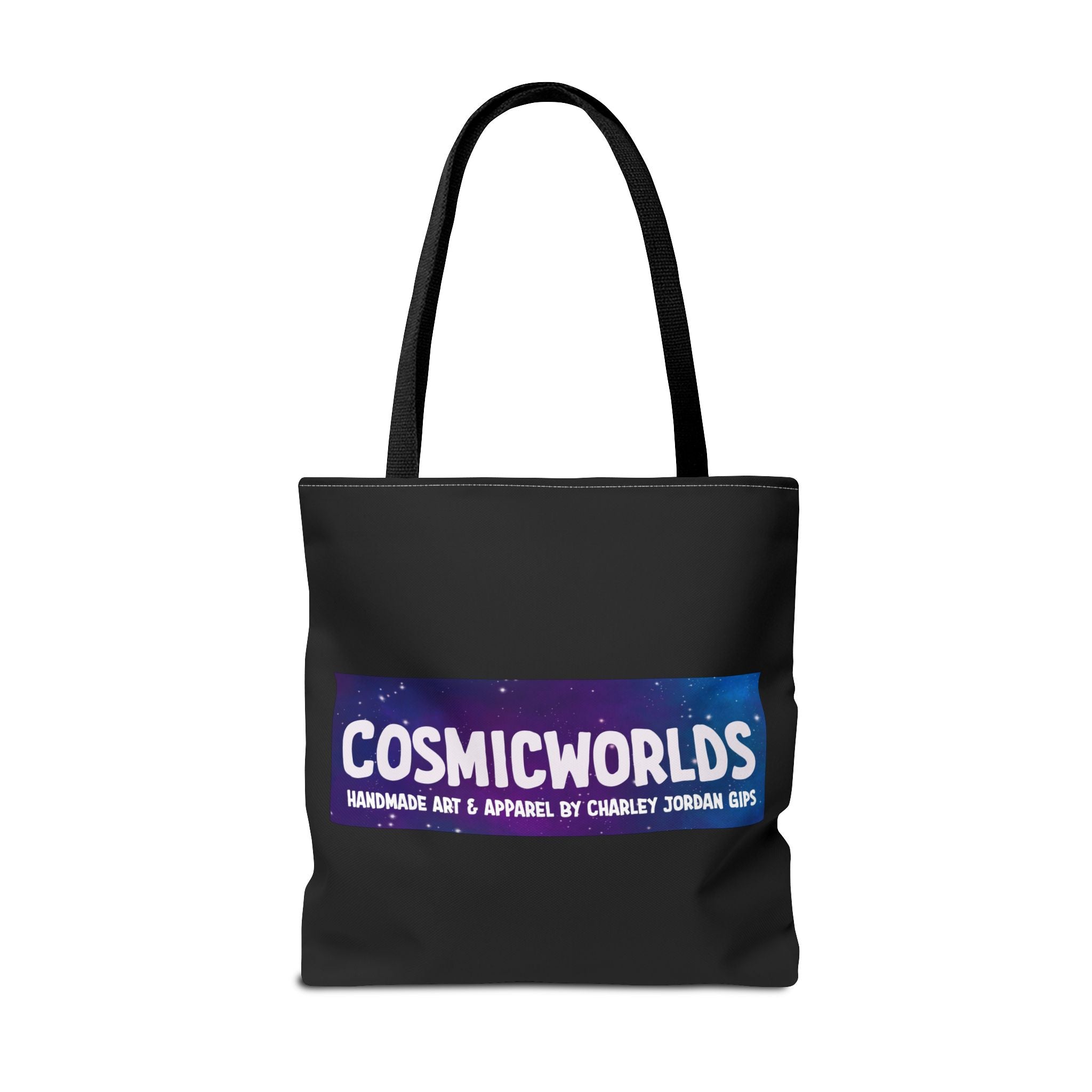 Cosmic Worlds Alien UFO Tote Bag — Psychedelic Rainbow Abduction Design