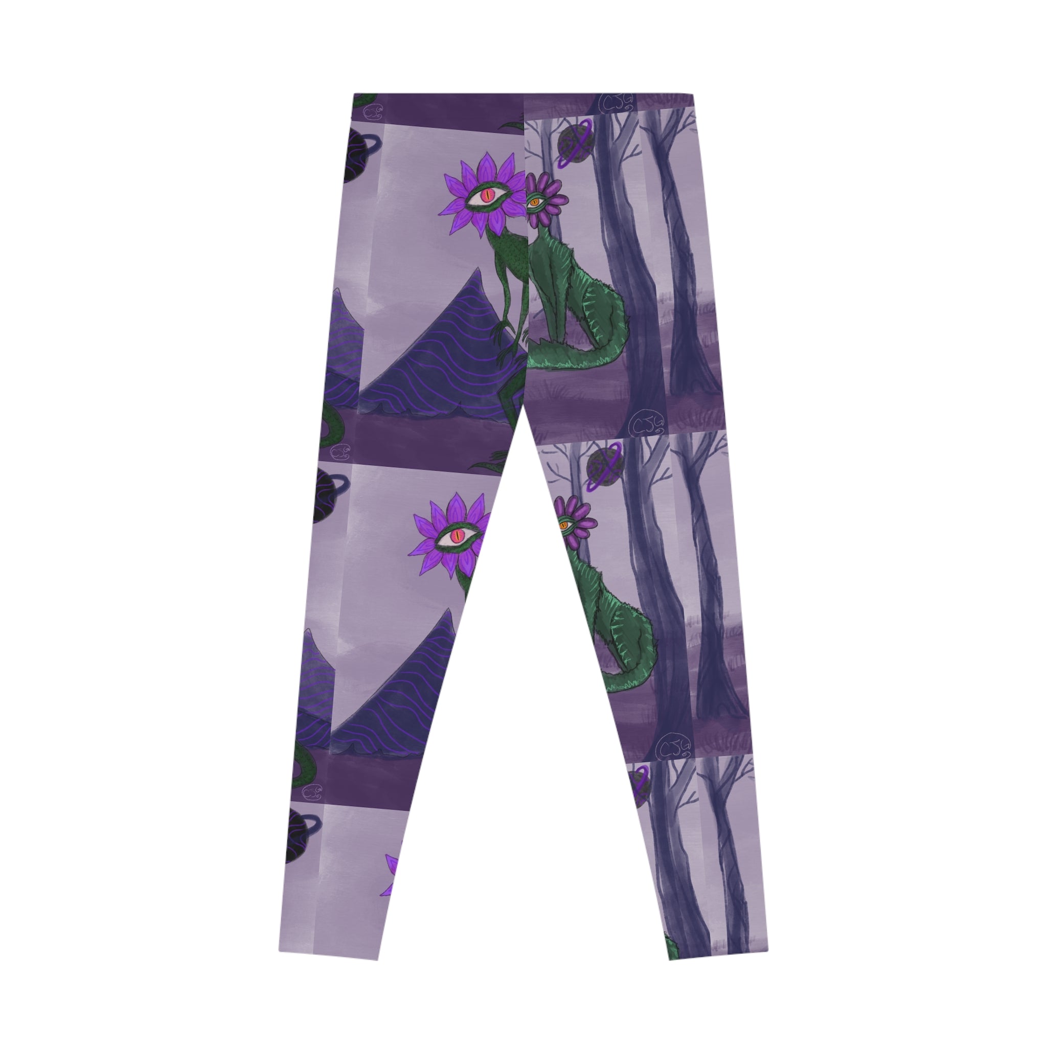 Flower Giant Leggings – All-Over Print Yoga Pants Cats & Lizards