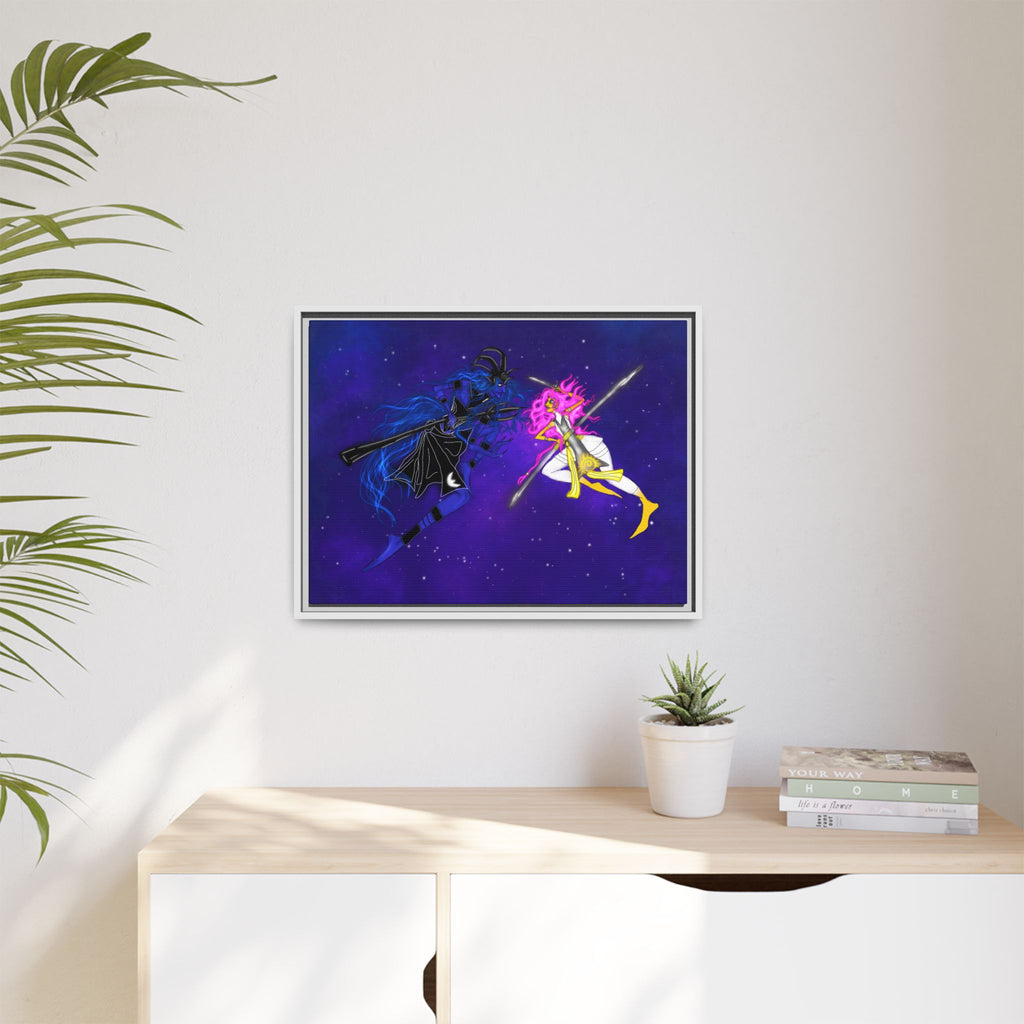 Framed Matte Canvas — Cosmic Duel Sailor Warriors Wall Art