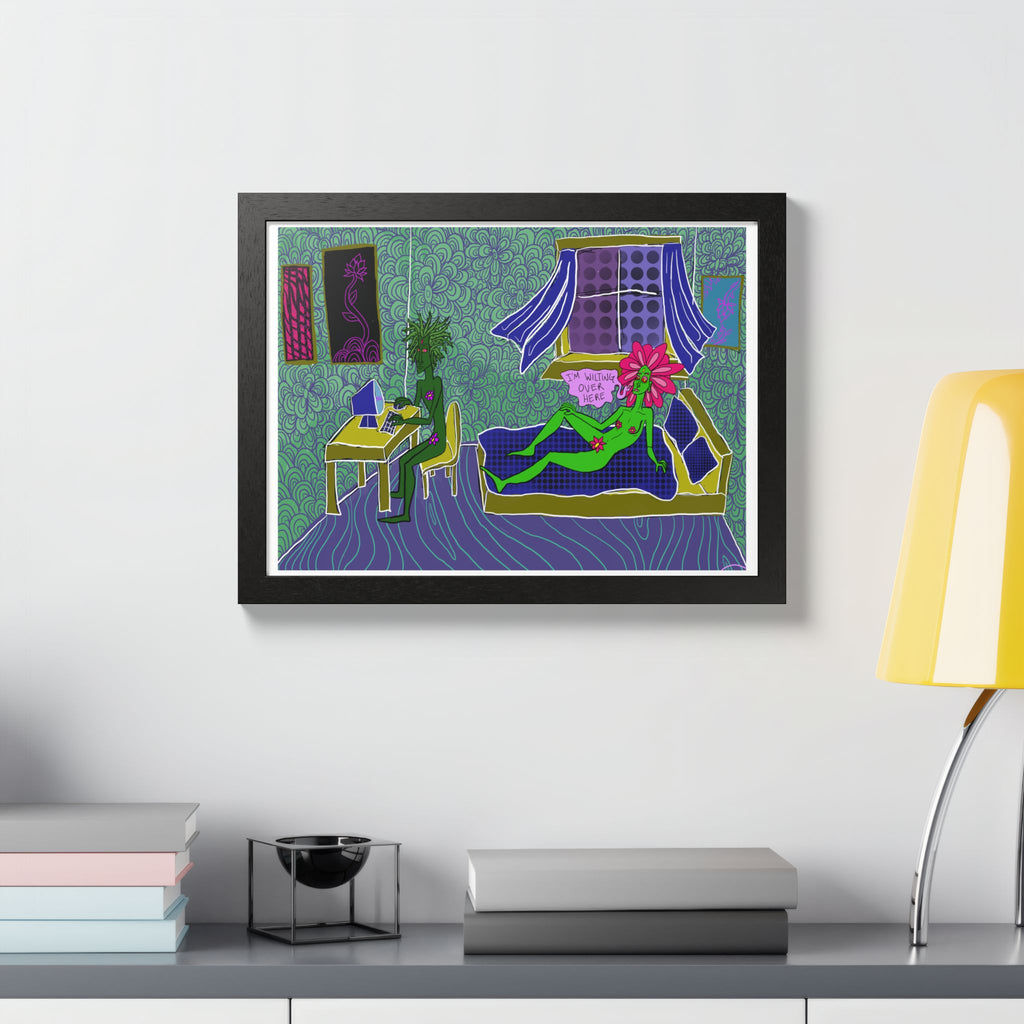 Surreal Floral Bedroom Art Print — Framed Poster