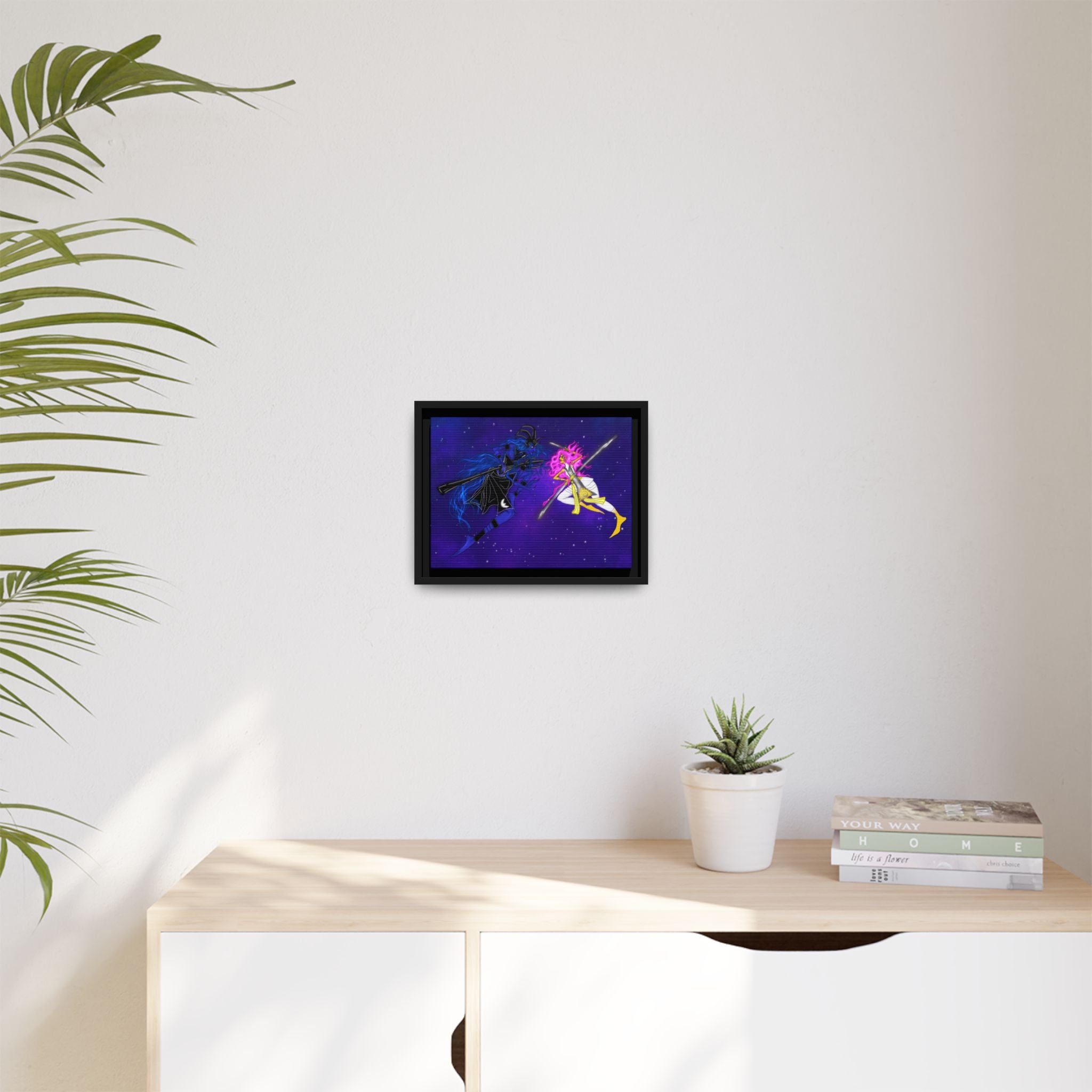 Framed Matte Canvas — Cosmic Duel Sailor Warriors Wall Art