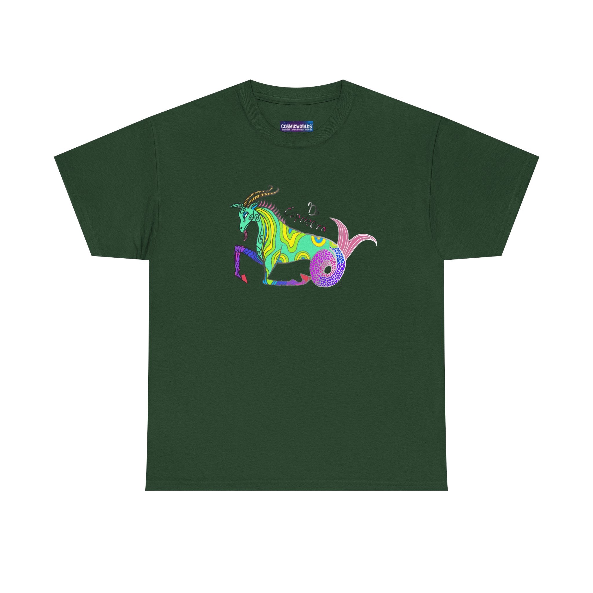 Capricorn Mythical Goat Tee — Colorful Zodiac Shirt