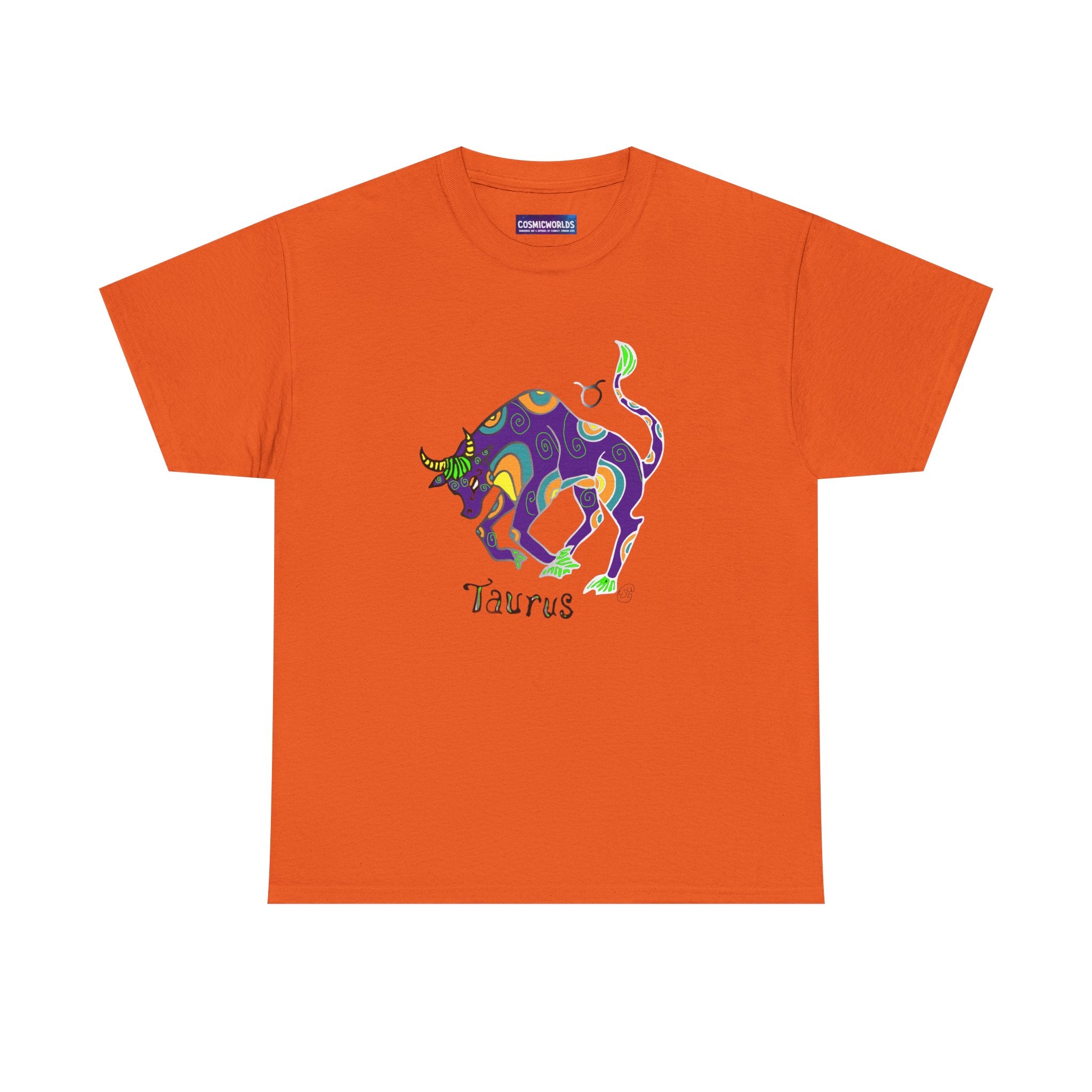 Taurus Bull Zodiac T-Shirt — Colorful Astrological Tee for Taurus Birthday Gifts