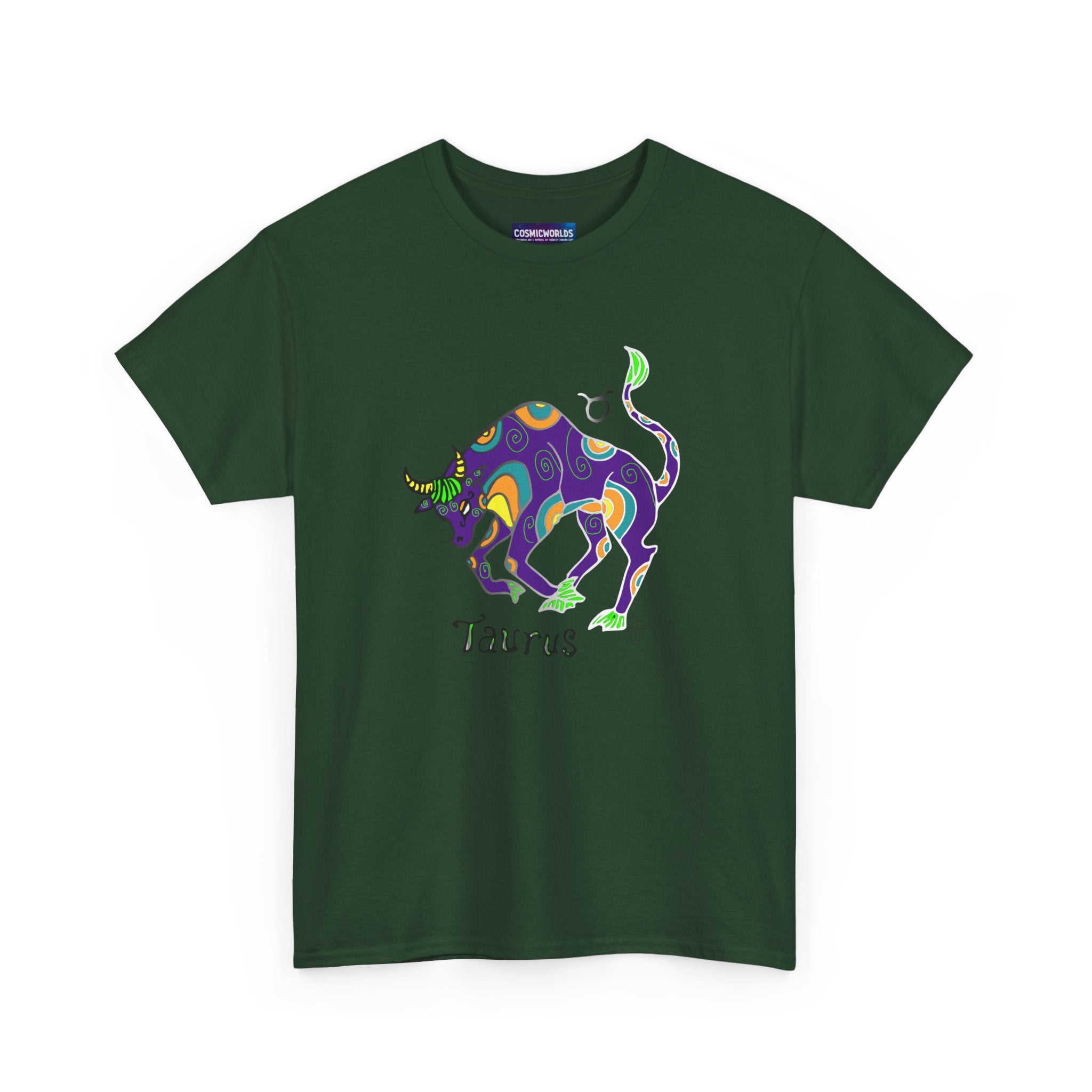 Taurus Bull Zodiac T-Shirt — Colorful Astrological Tee for Taurus Birthday Gifts