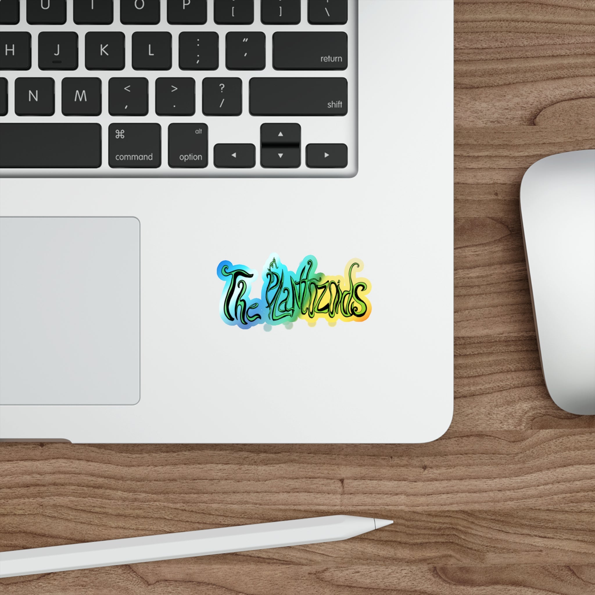 Holographic Die-Cut Sticker — "The Plantozoids" Iridescent Logo Sticker for Skateboards, Laptops & Water Bottles