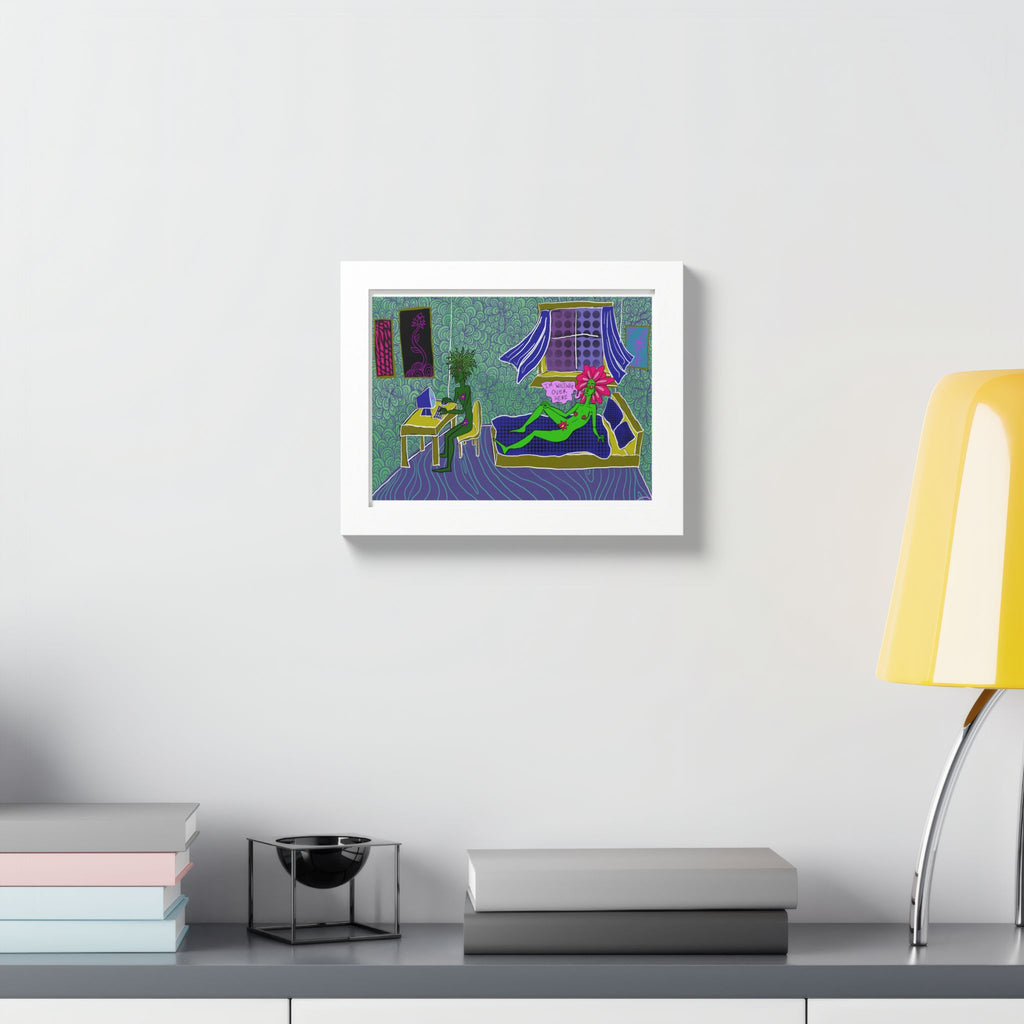 Surreal Floral Bedroom Art Print — Framed Poster