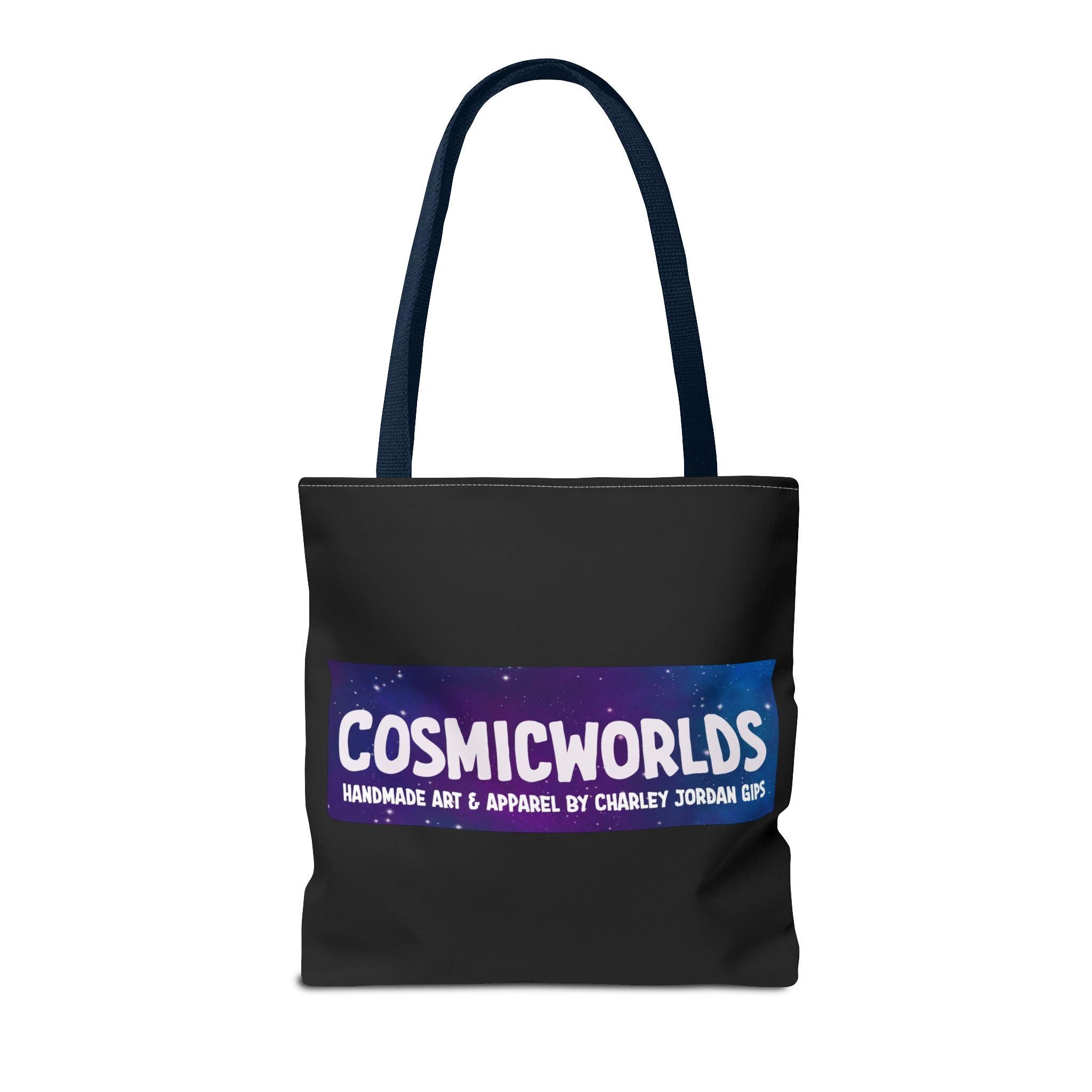 Cosmic Giant on Lotus Tote Bag — "COSMICWORLDS" Galaxy Art AOP Tote