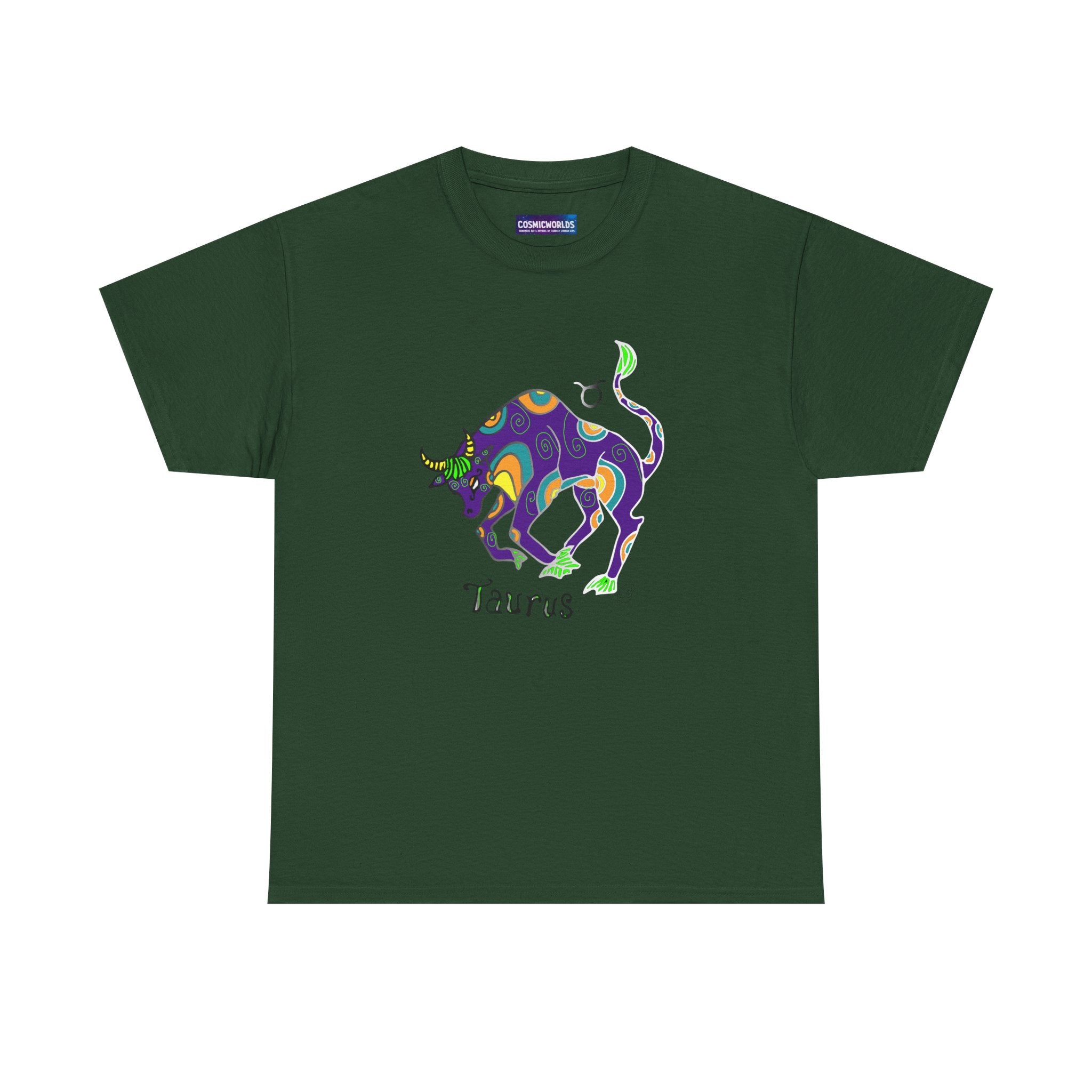 Taurus Bull Zodiac T-Shirt — Colorful Astrological Tee for Taurus Birthday Gifts