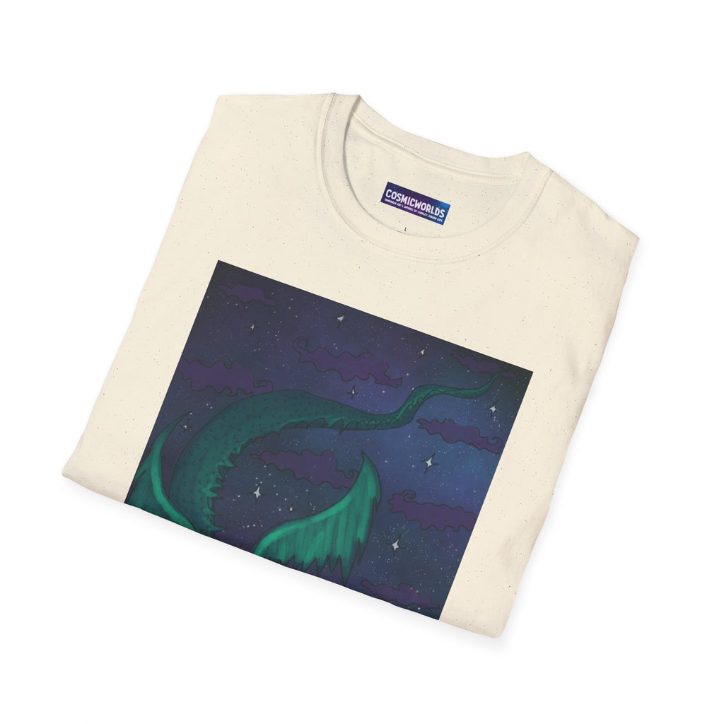 Celestial Night Bloom T-Shirt — Flower Dragon