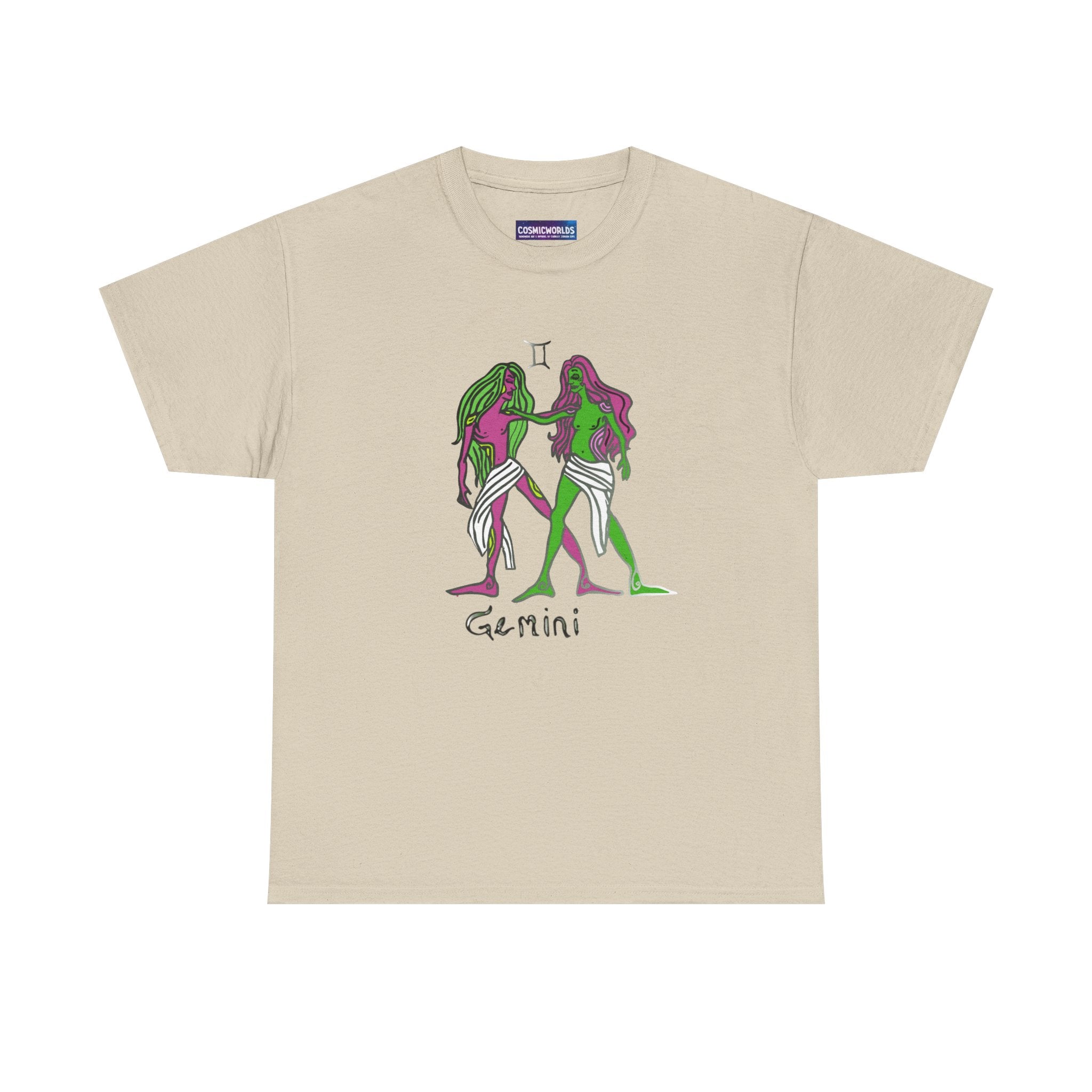 Gemini Zodiac T‑Shirt — Hand‑Drawn Twins Astrological Tee