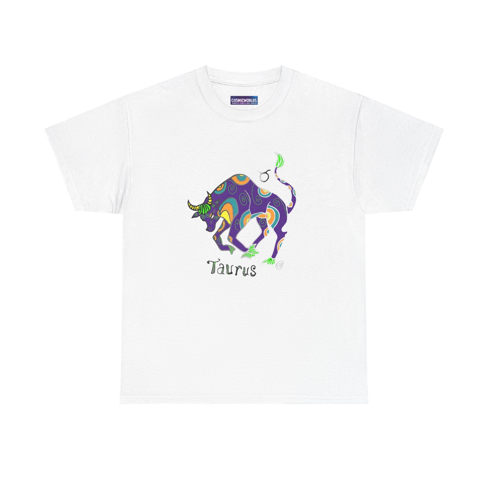 Taurus Bull Zodiac T-Shirt — Colorful Astrological Tee for Taurus Birthday Gifts