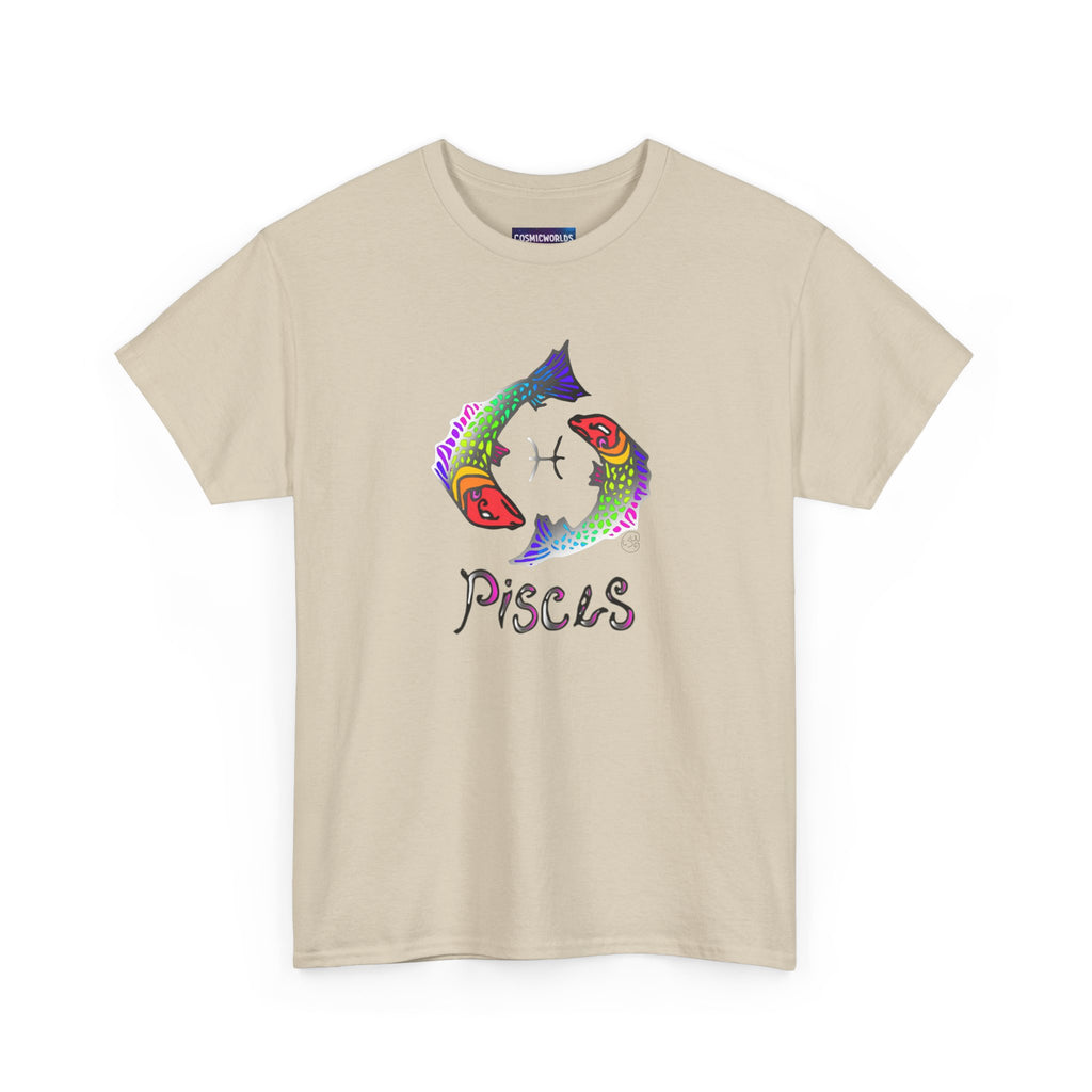 Pisces Zodiac T-Shirt — Colorful Fish Astrology Tee