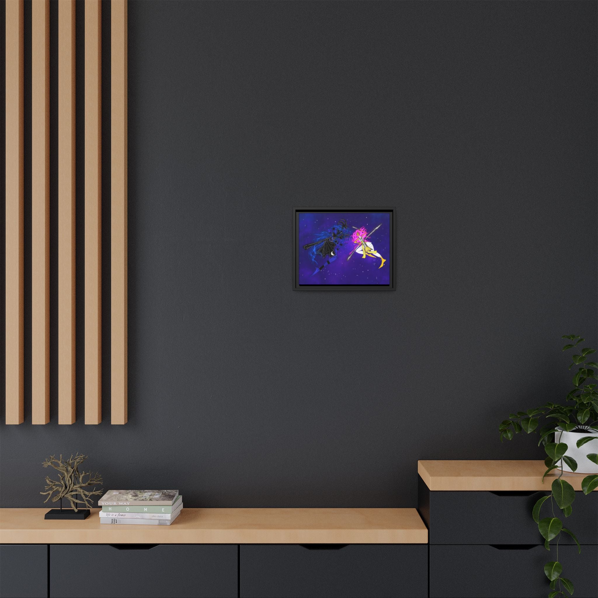Framed Matte Canvas — Cosmic Duel Sailor Warriors Wall Art