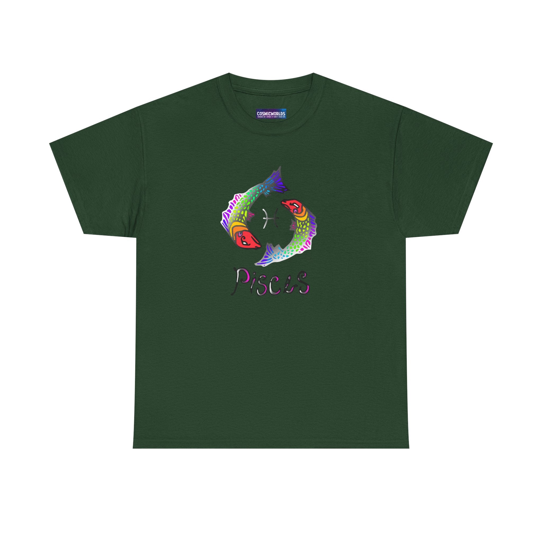 Pisces Zodiac T-Shirt — Colorful Fish Astrology Tee