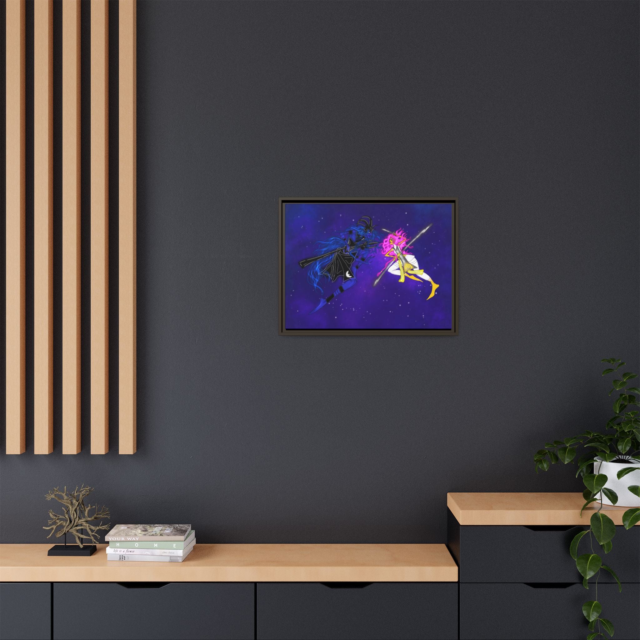 Framed Matte Canvas — Cosmic Duel Sailor Warriors Wall Art