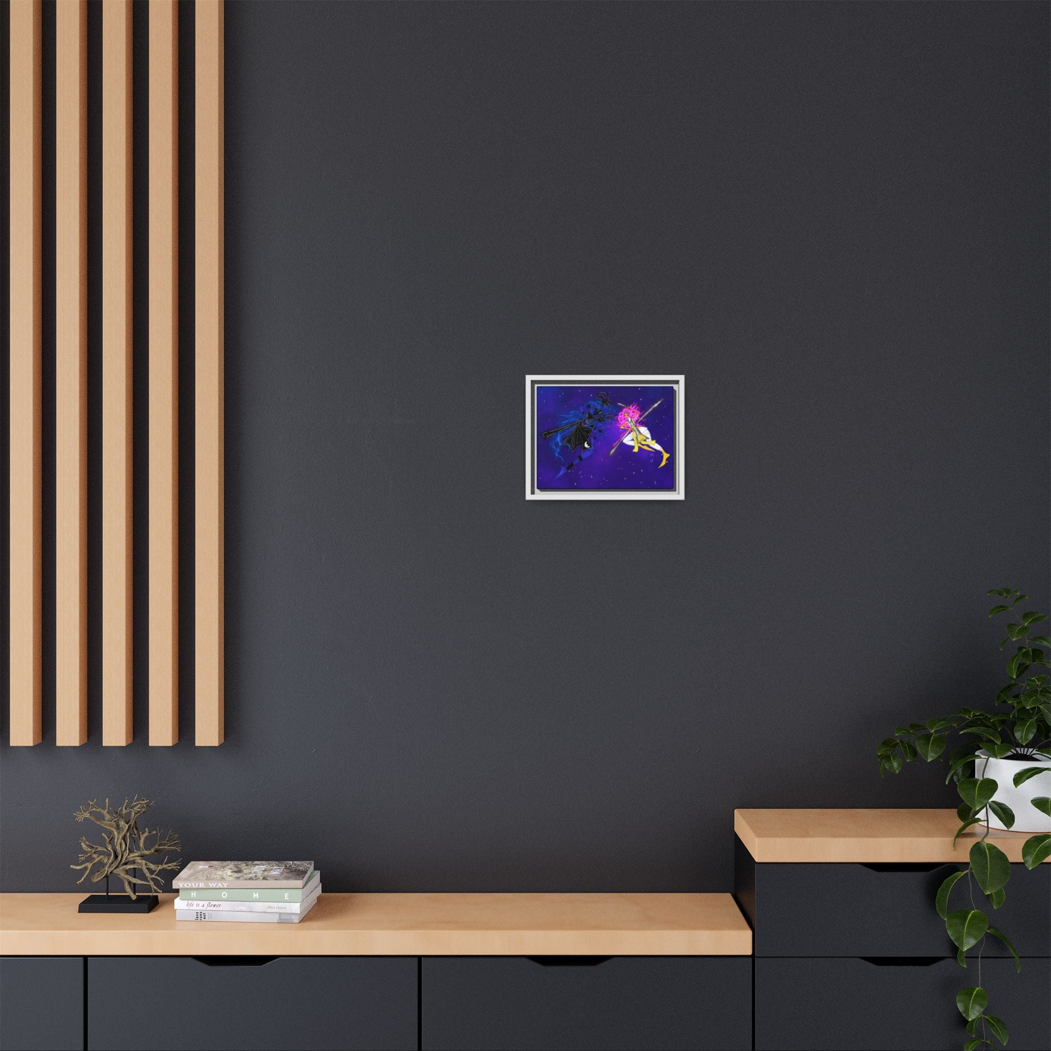 Framed Matte Canvas — Cosmic Duel Sailor Warriors Wall Art