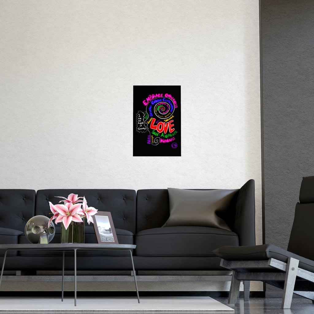 “I Am An Agent of Change” Poster — Embrace Otherness Neon Wall Art