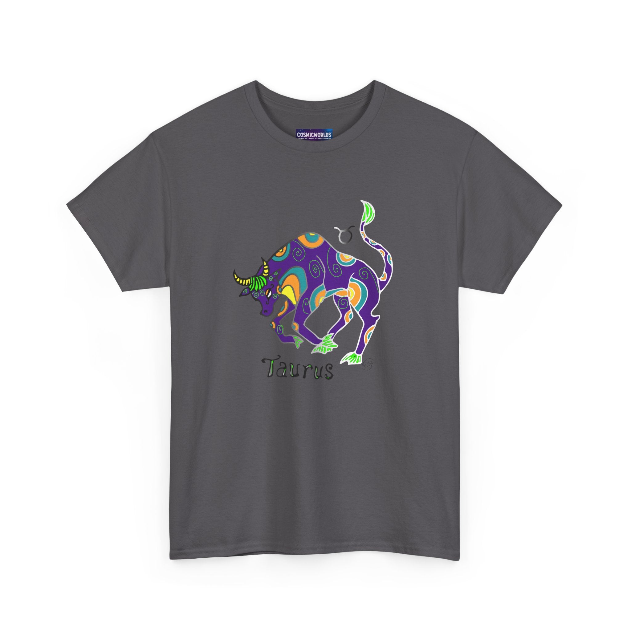 Taurus Bull Zodiac T-Shirt — Colorful Astrological Tee for Taurus Birthday Gifts