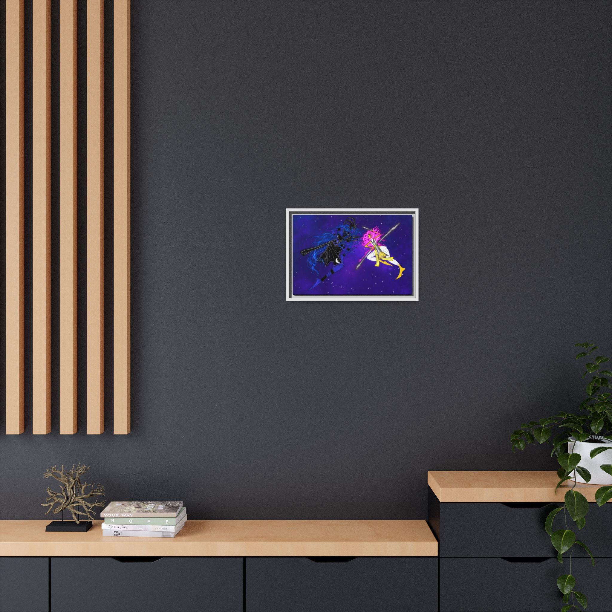 Framed Matte Canvas — Cosmic Duel Sailor Warriors Wall Art