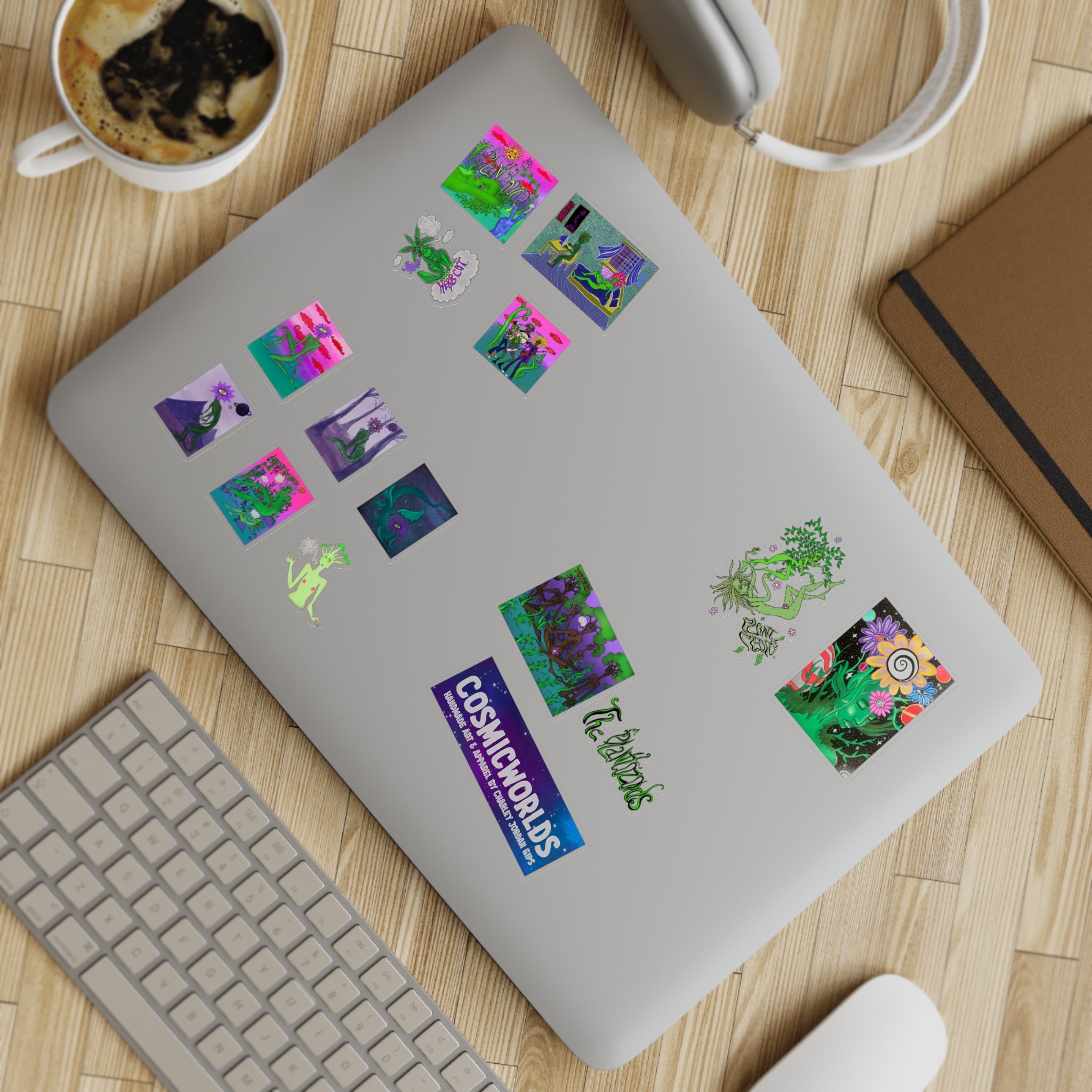 The Plantozoids Sticker Sheet—Holographic Cosmic Worlds Sticker Sheet Bundle (5pcs)