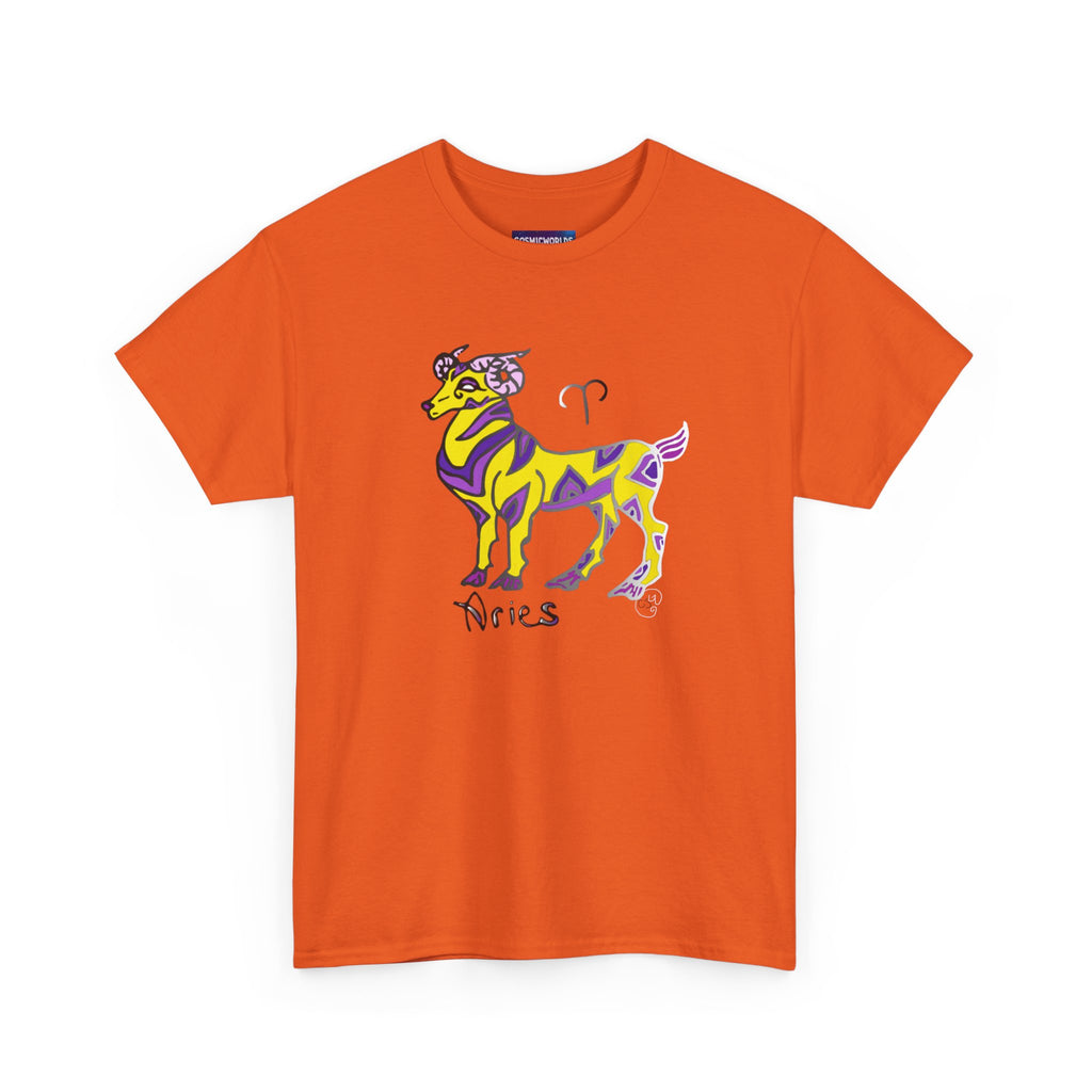Aries Zodiac Tee — Colorful Mythic Ram Astrology Shirt